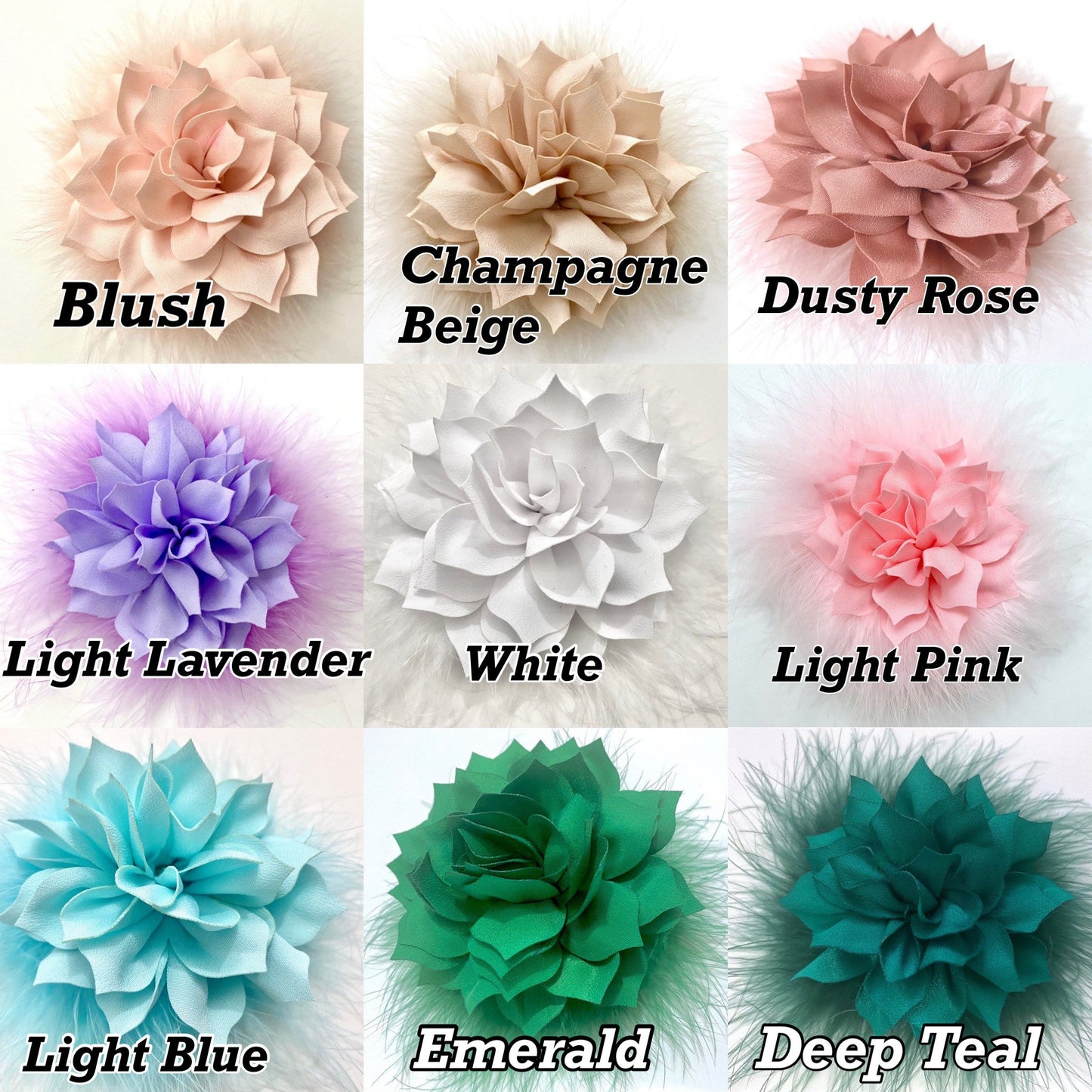 Flower Clips, Brooch Pin, Wedding Flowers Blush, Dusty Rose Pink, Lilac, Purple, Mint, Lavender, Champagne Beige Clips/ Brooch Pins