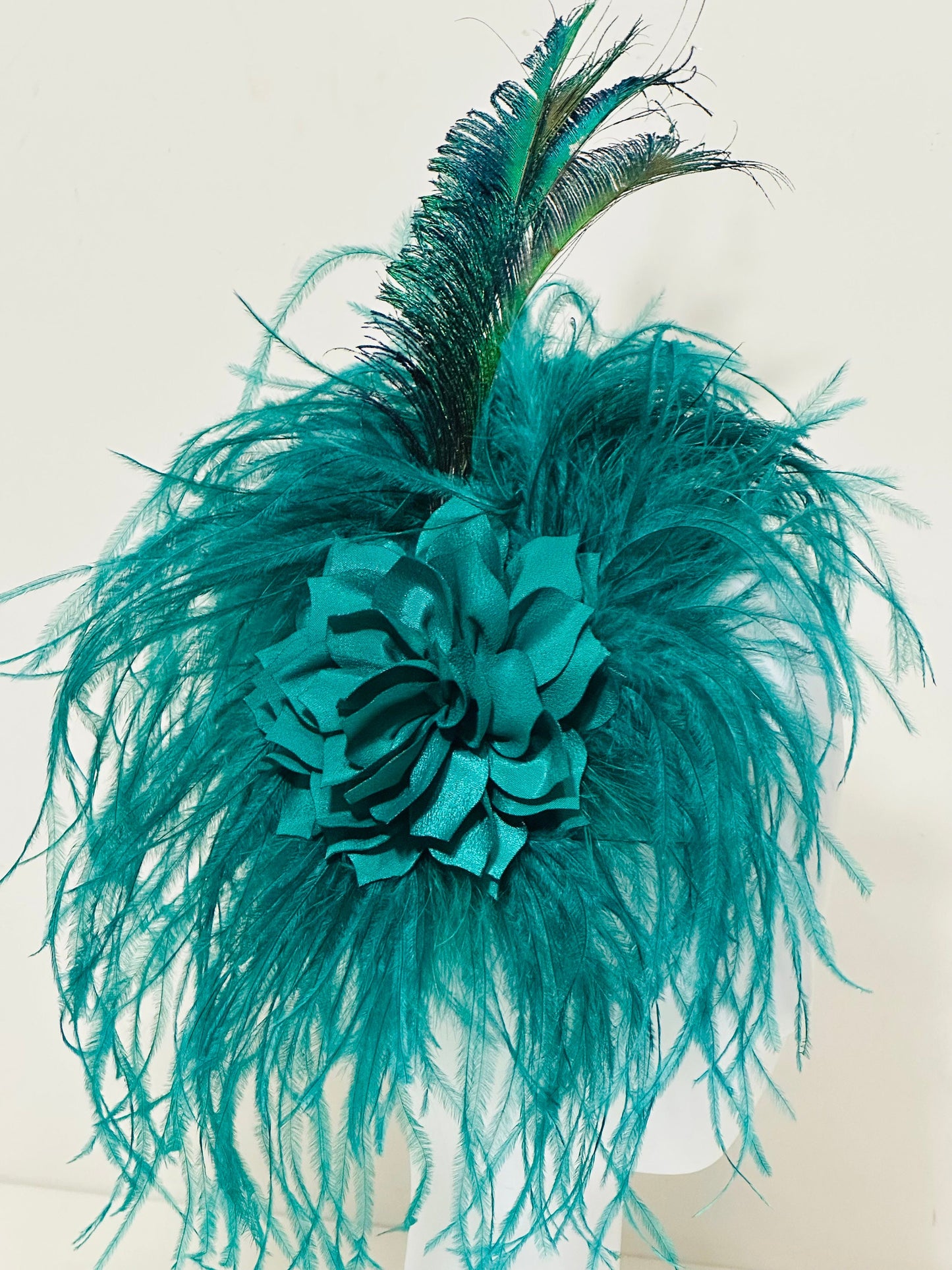 Peacock Fascinator Hat Feather Headband, Christmas Fascinator Hat, Headband Peacock Spheres Green Headband Fascinator Hat