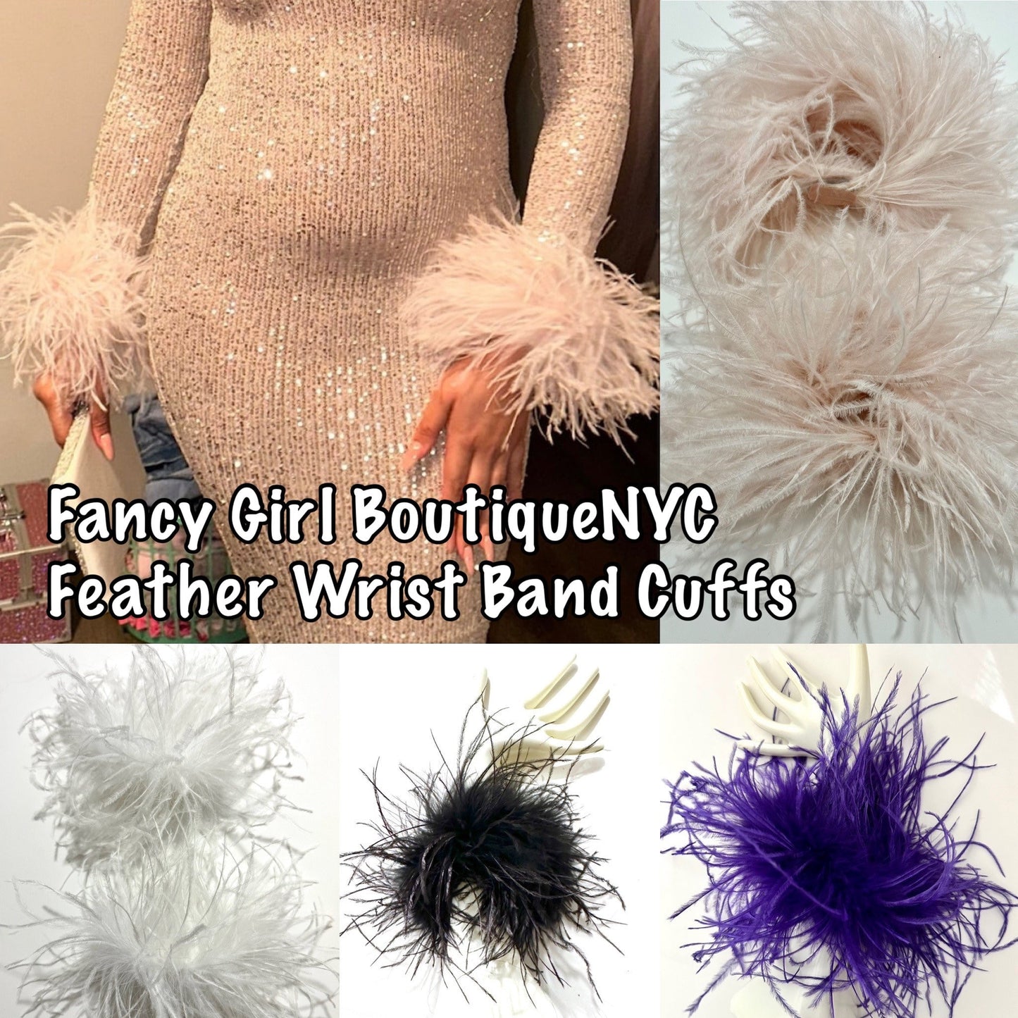 Ostrich Feather Cuffs Ostrich Feather Wrist Brand Feather Wrist Bands Bracelets, Feather Bracelet Wrist Cuffs, Wedding Hairpiece,Dance Trim