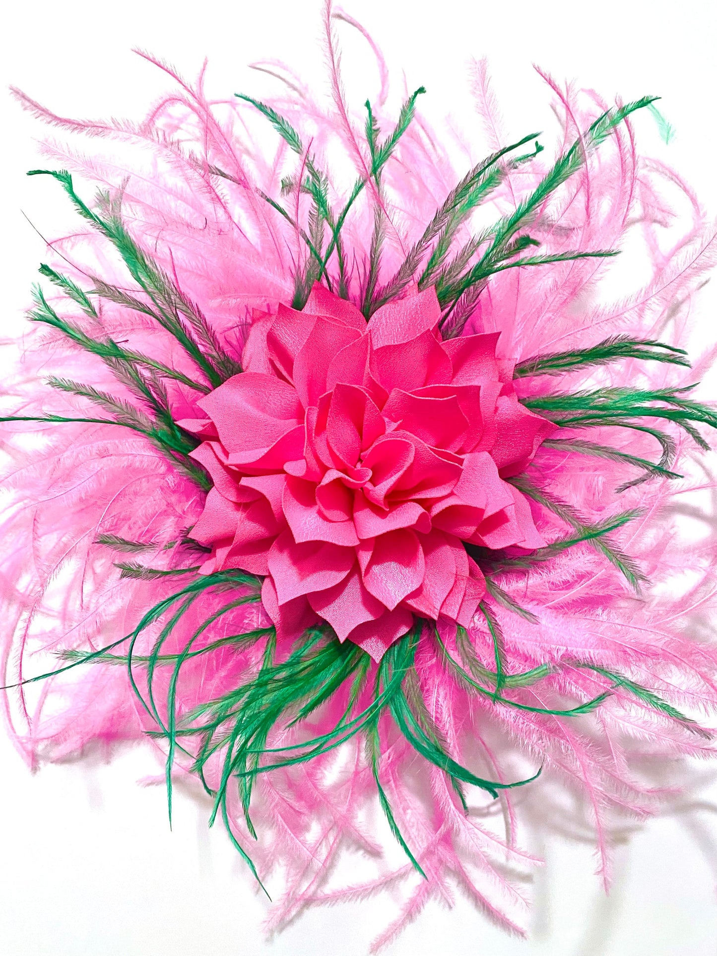 Pink Navy White Kentucky Derby Hat  Fascinator Headband, Pink Bright Pink Green Feather Derby Fascinator Headband,Custom Derby Hat Fascinate