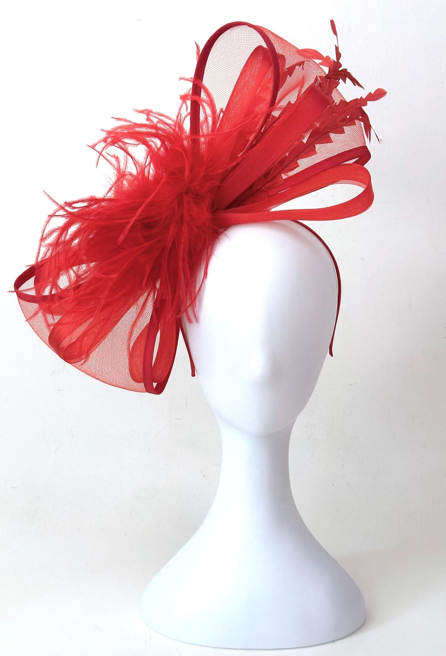 Red Bow Fascinator, Christmas Headband, Red Fascinator Hat  Headband Fascinator, Christmas Headband, Green Bow Christmas Fascinator