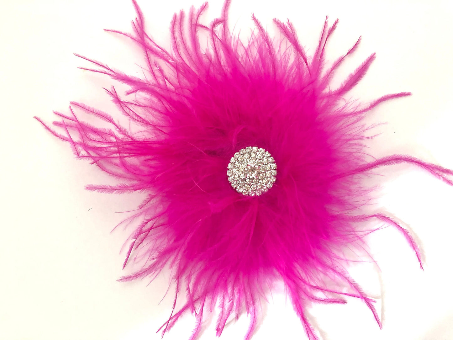 Hot Pink Feather Clip, Pink Hot Pink Feather Clip, Black Feather White Feather Red Feather Dance Costume Headpieces, Feather Hair Clips