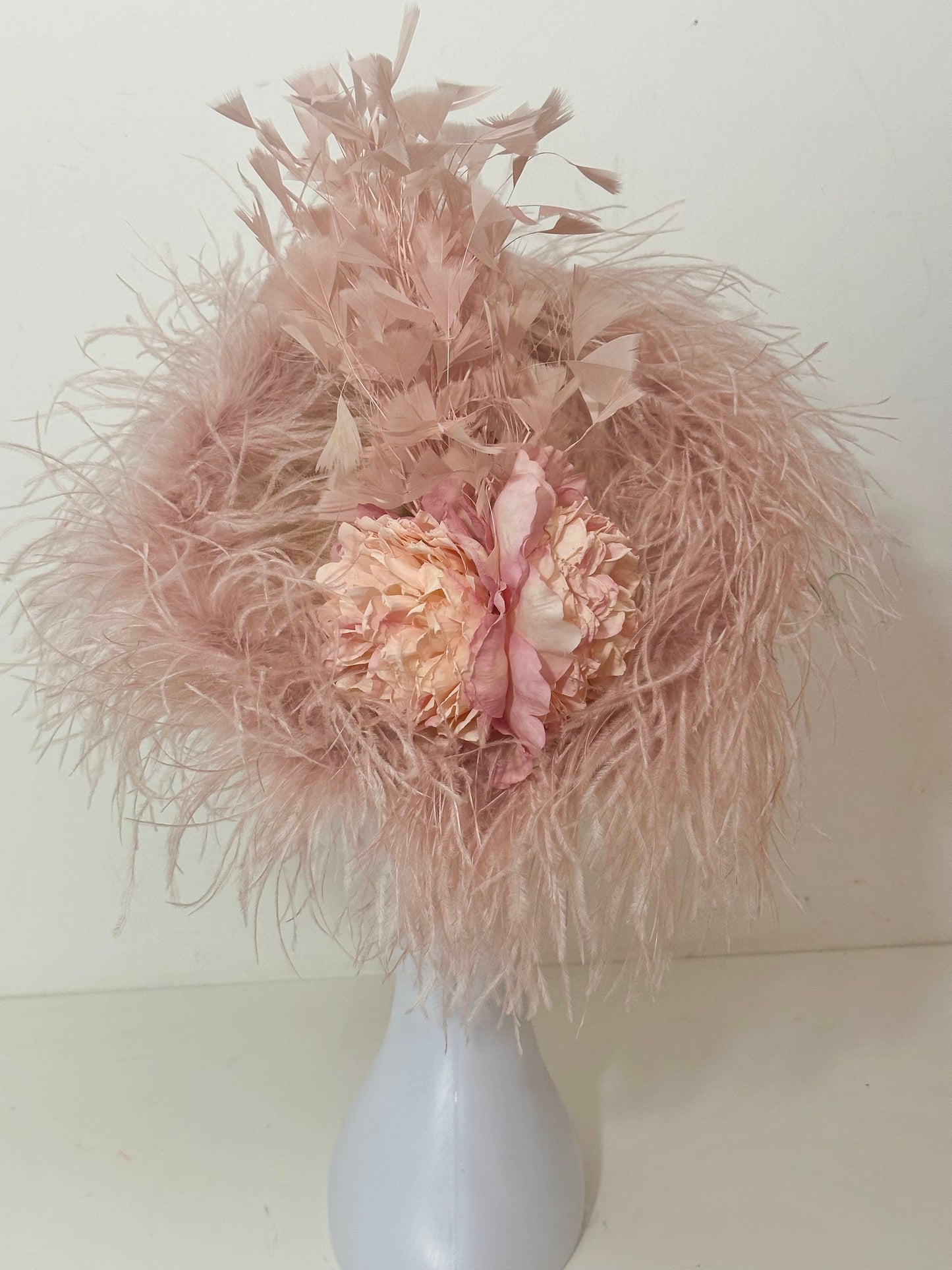 Couture Feather Fascinator Hat, Blush Fascinator Hat, Church Wedding Hat Fascinate, High Tea Hat, Fascinate, Feather Fascinator Hat