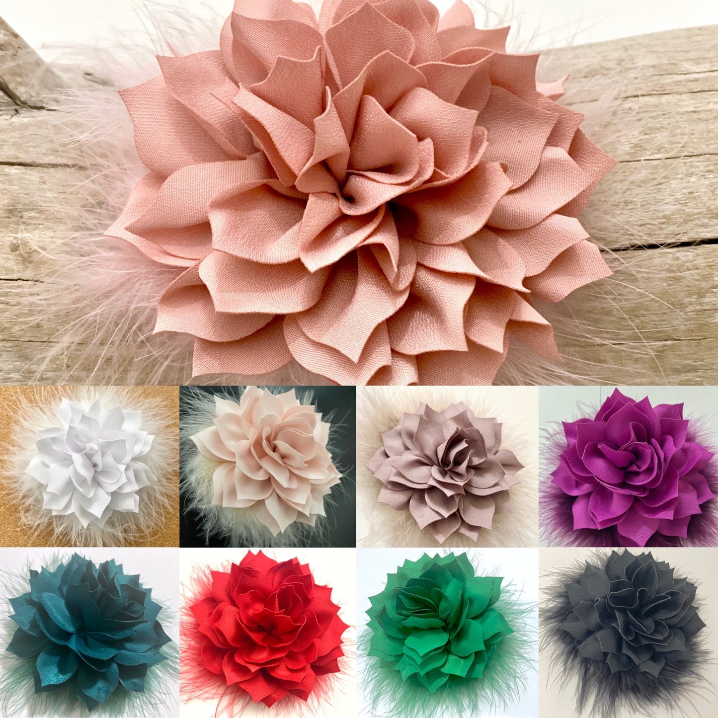 Mini Fascinator Clips, Pale Mint, Lavender, Lilac, Blush Pink Champagne Beige Dusty Rose Clips, Feather Flower Clip, Kentucky Derby Hat Clip