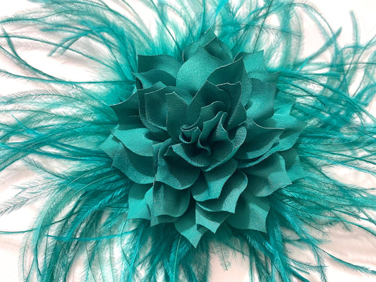 Peacock Green Fascinator Hat Clip, Teal Green Feather Fascinator Hat, Dark Green Deep Green Feather Headpiece, Emerald Fascinate