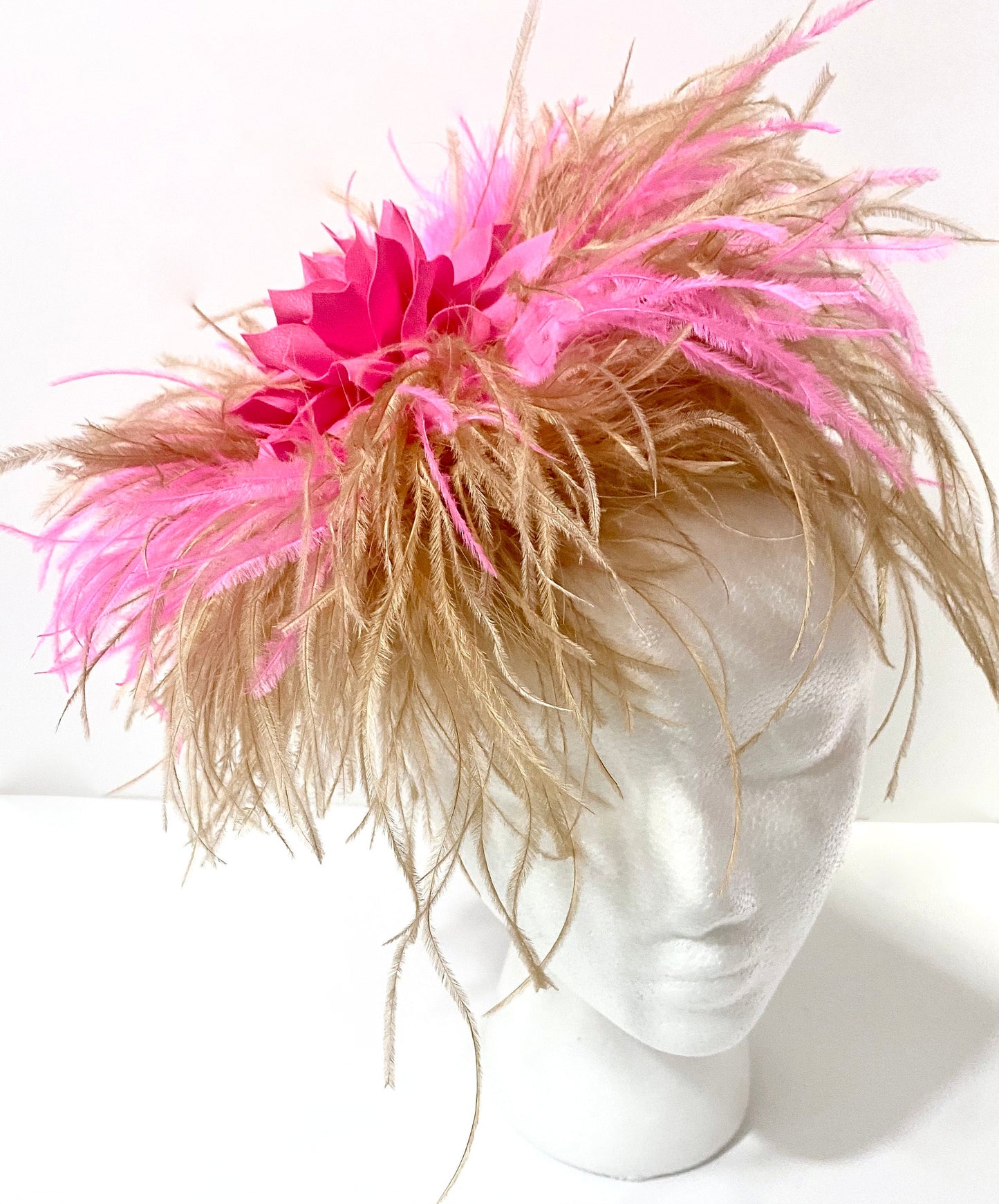 Pink Navy White Kentucky Derby Hat  Fascinator Headband, Pink Bright Pink Green Feather Derby Fascinator Headband,Custom Derby Hat Fascinate