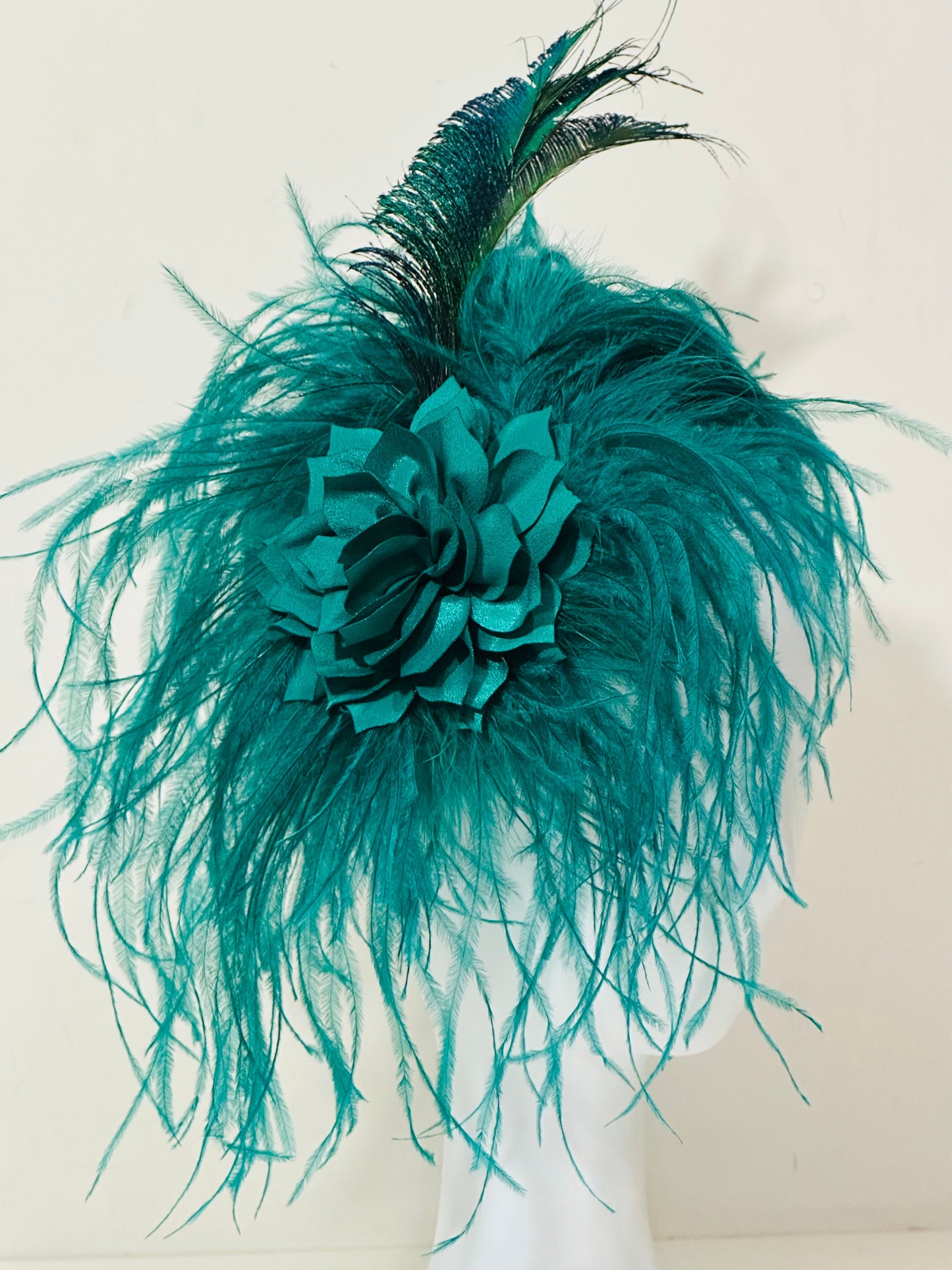 Peacock Fascinator Hat Feather Headband, Christmas Fascinator Hat, Headband Peacock Spheres Green Headband Fascinator Hat