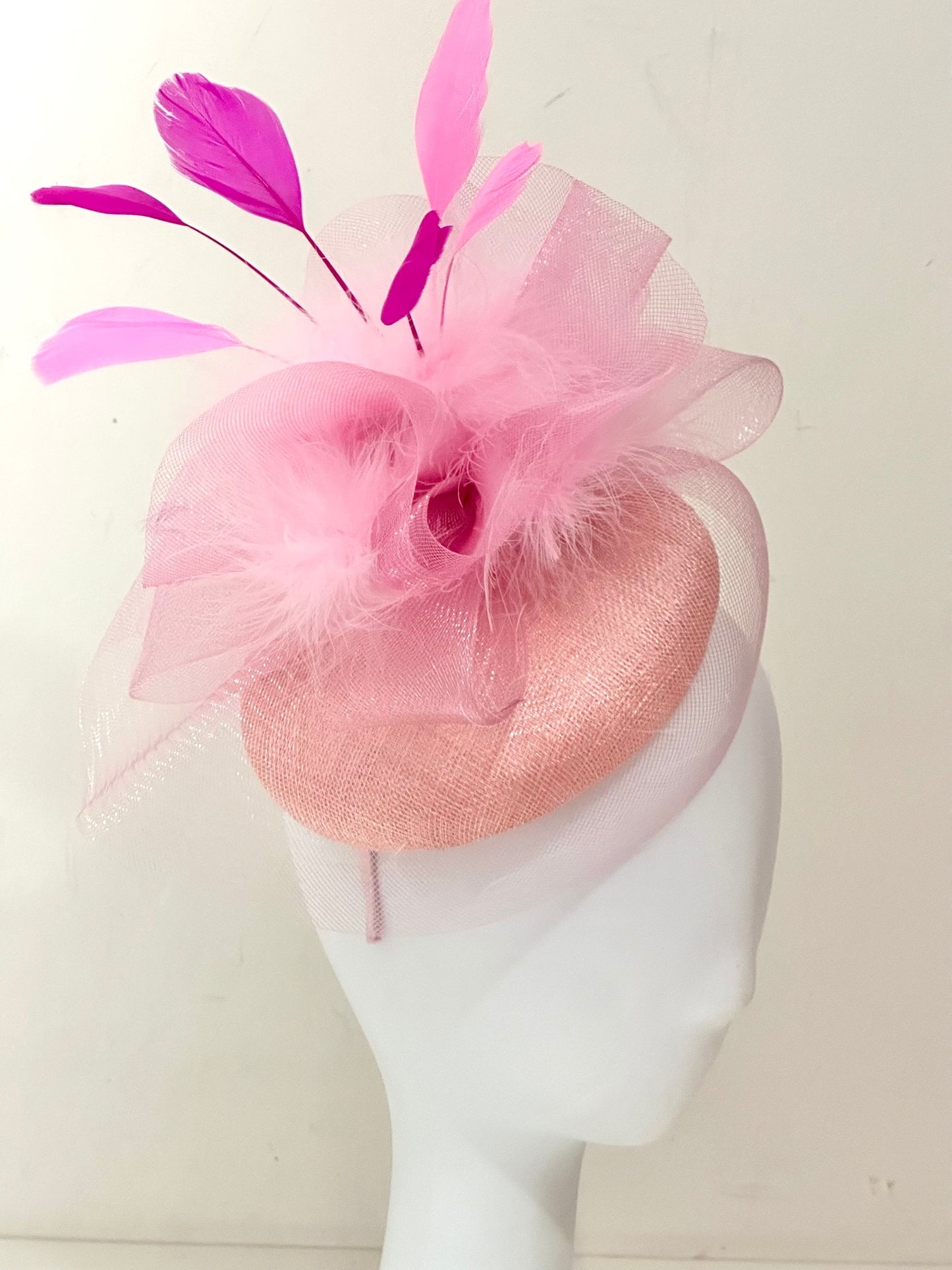 Magenta Pink Orange Fascinator Hat, Purple  Orange Fascinator, Church Wedding Hat,Kentucky Derby Hat, Custom Sorority  Fascinator Hat