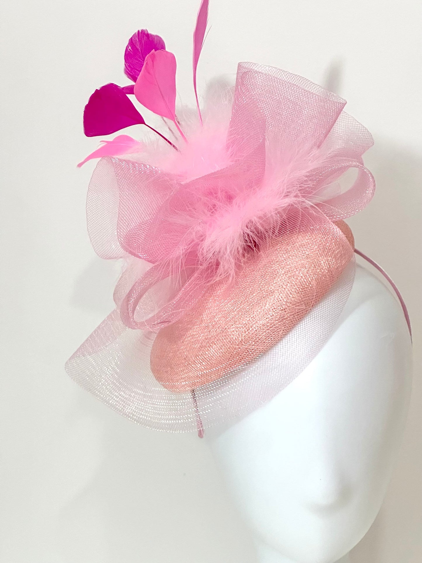 Magenta Pink Orange Fascinator Hat, Purple  Orange Fascinator, Church Wedding Hat,Kentucky Derby Hat, Custom Sorority  Fascinator Hat