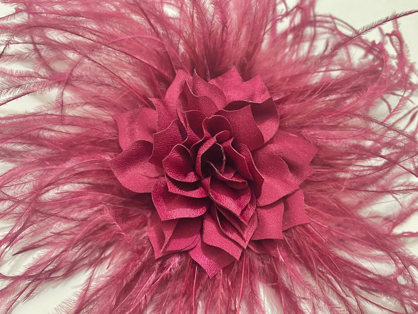 Burgundy Deep Red Wine Fascinator Clip, Navy Blue Hairpiece, Feather. Flower Clip, Black, Red, All Colors, Wedding Bridal Derby Fascinators