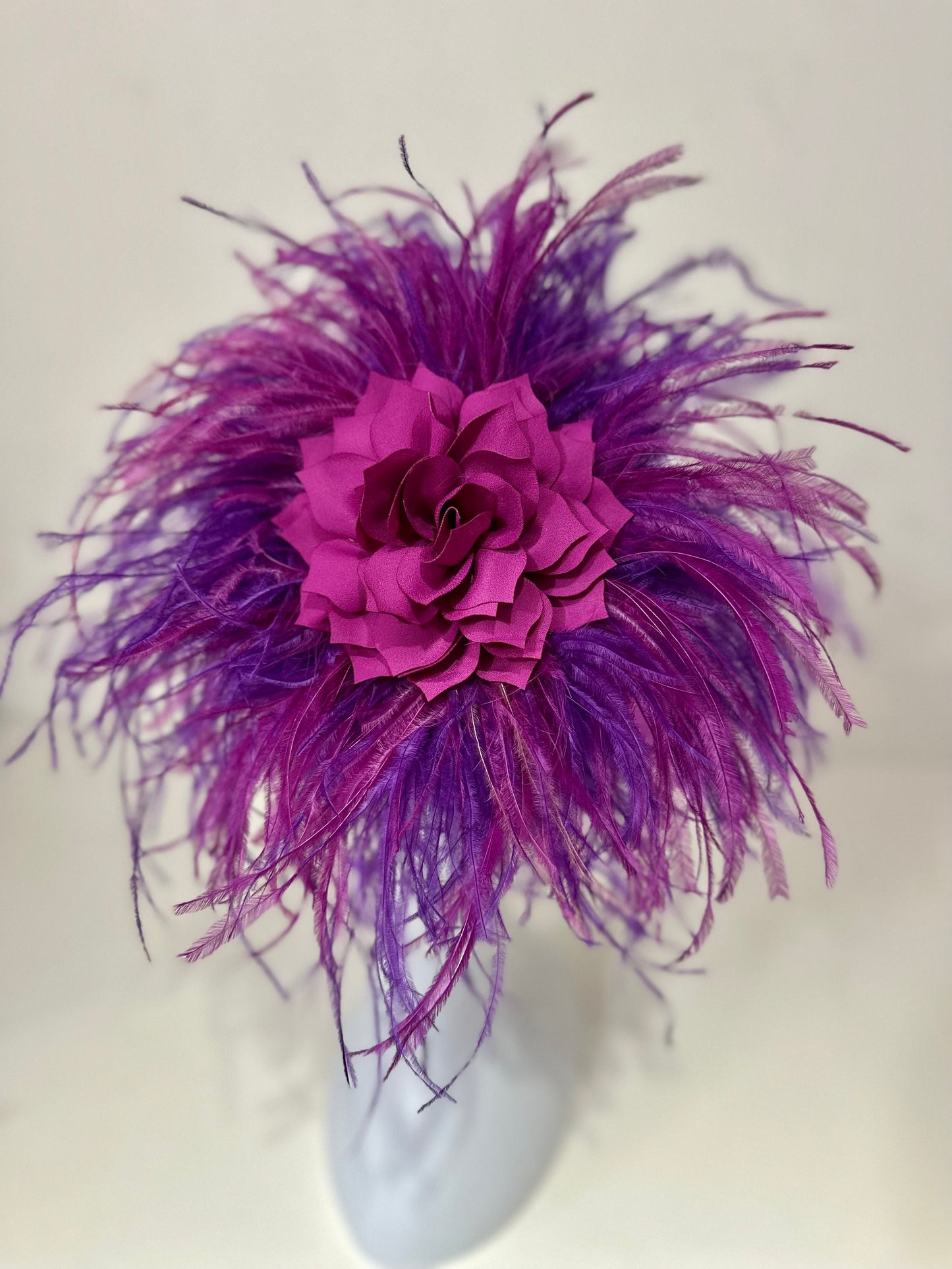 Magenta Plum Fasciantor Headband, Feather Bespoke Headband, Kentucky Derby Hat Fascinator,Magenta Wedding Fascinator Headband