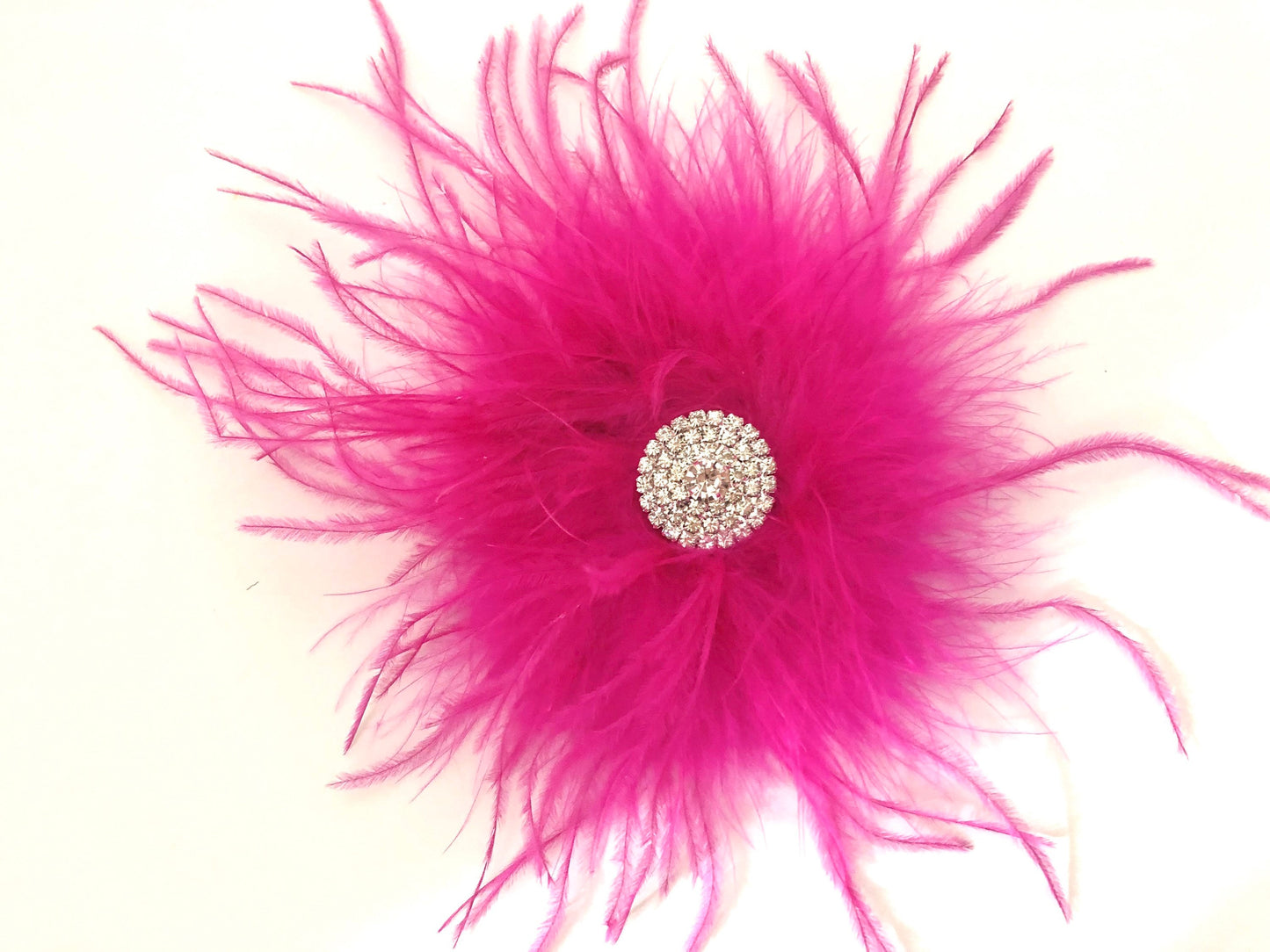 Hot Pink Feather Clip, Pink Hot Pink Feather Clip, Black Feather White Feather Red Feather Dance Costume Headpieces, Feather Hair Clips