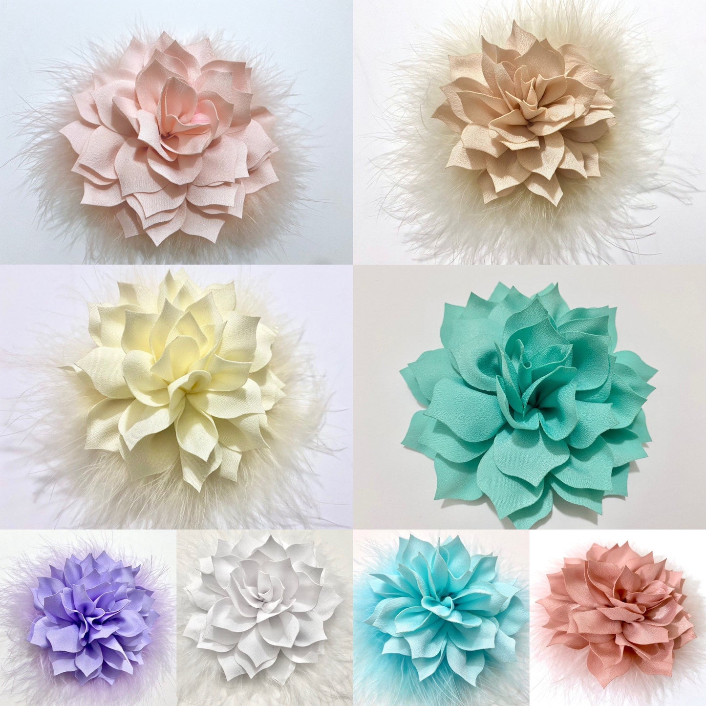 Flower Clips, Brooch Pin, Wedding Flowers Blush, Dusty Rose Pink, Lilac, Purple, Mint, Lavender, Champagne Beige Clips/ Brooch Pins