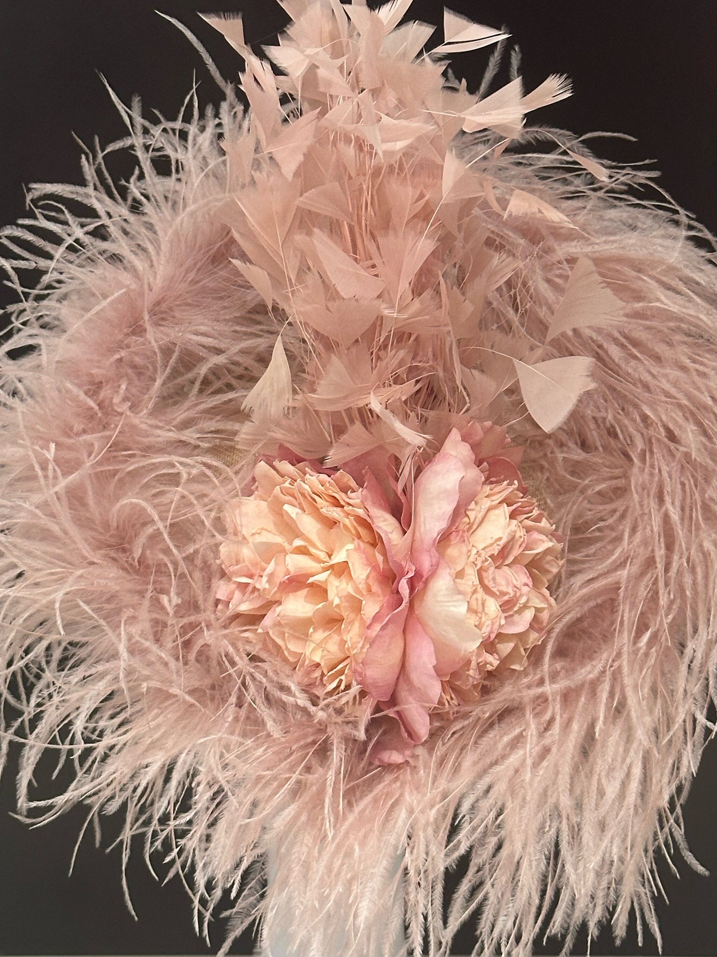 Couture Feather Fascinator Hat, Blush Fascinator Hat, Church Wedding Hat Fascinate, High Tea Hat, Fascinate, Feather Fascinator Hat