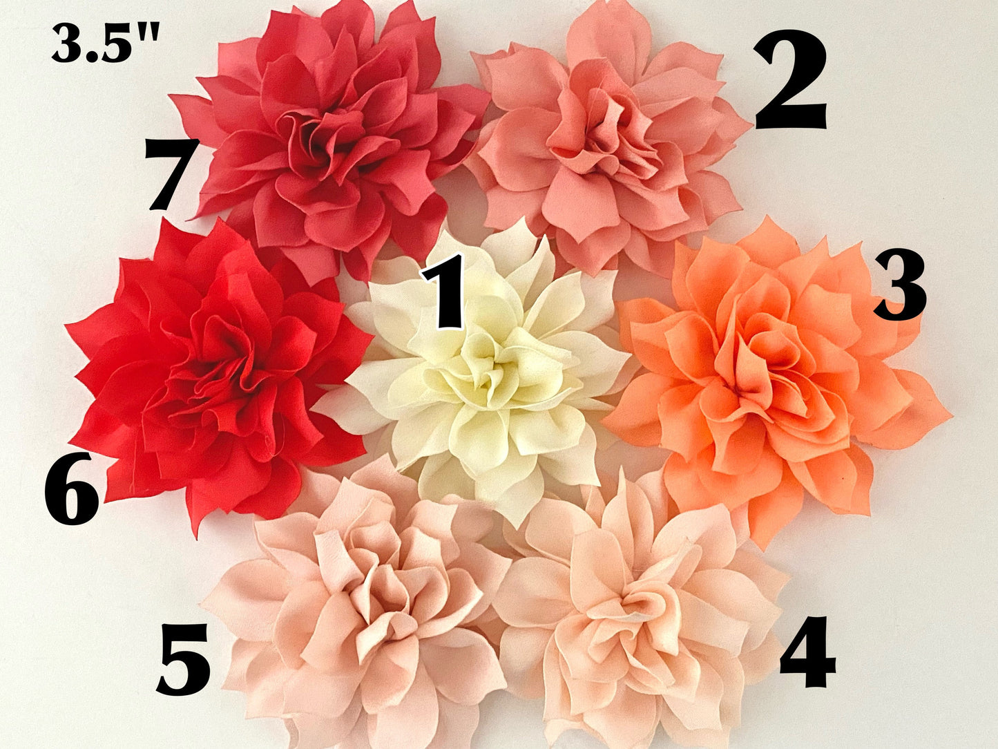 Coral, Pink, Peach Fuzz, Blush, Salmon Flower Hair Clips, Wedding Bridal Flower  Girl clips,Spring Flowers Hair Clip