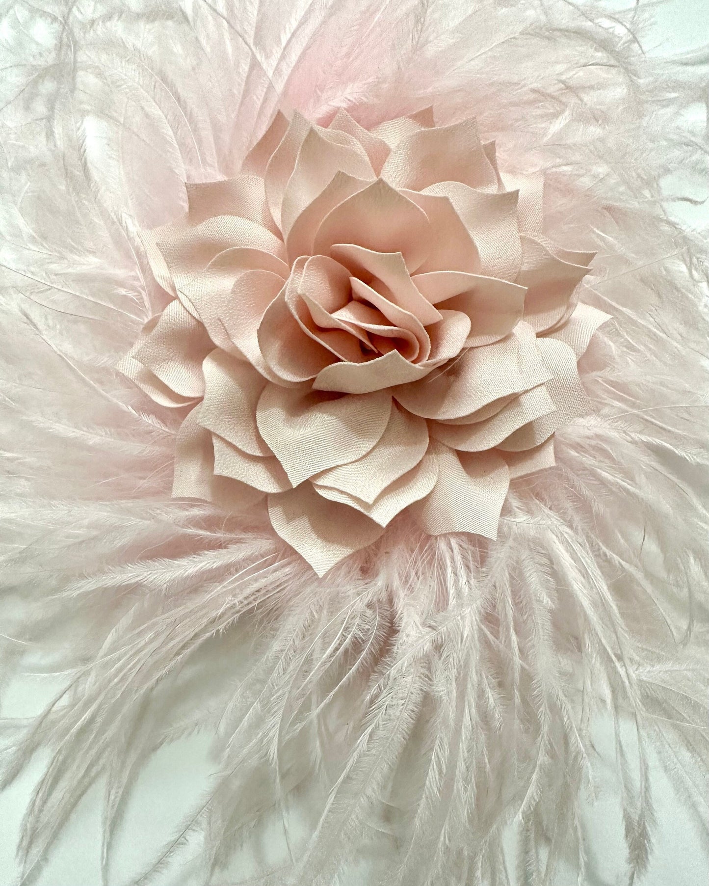 Blush Pale Pink, Hot Pink, Shocking Pink Hair Clips, Wedding Fascinator, Bachelorette Hair clip, Custom Feather Flower Clips, All colors