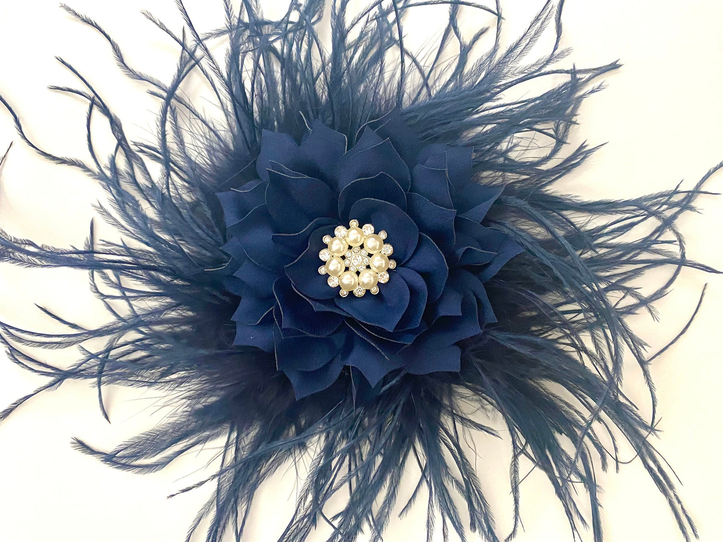 Burgundy Deep Red Wine Fascinator Clip, Navy Blue Hairpiece, Feather. Flower Clip, Black, Red, All Colors, Wedding Bridal Derby Fascinators