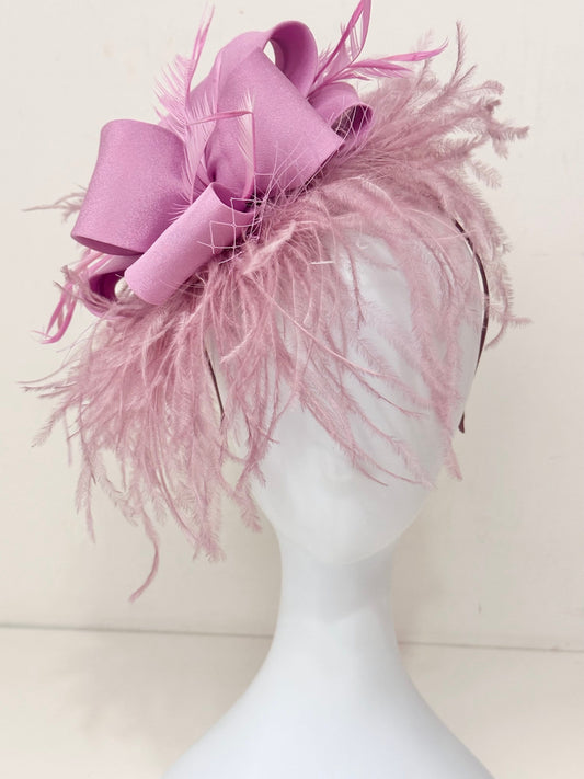 Lavender Lilac Feather Headband, Kentucky Derby Hat Fascinator Headband, Hot Pink, Red, Green Kentucky Derby Hat, Wedding Fascinator