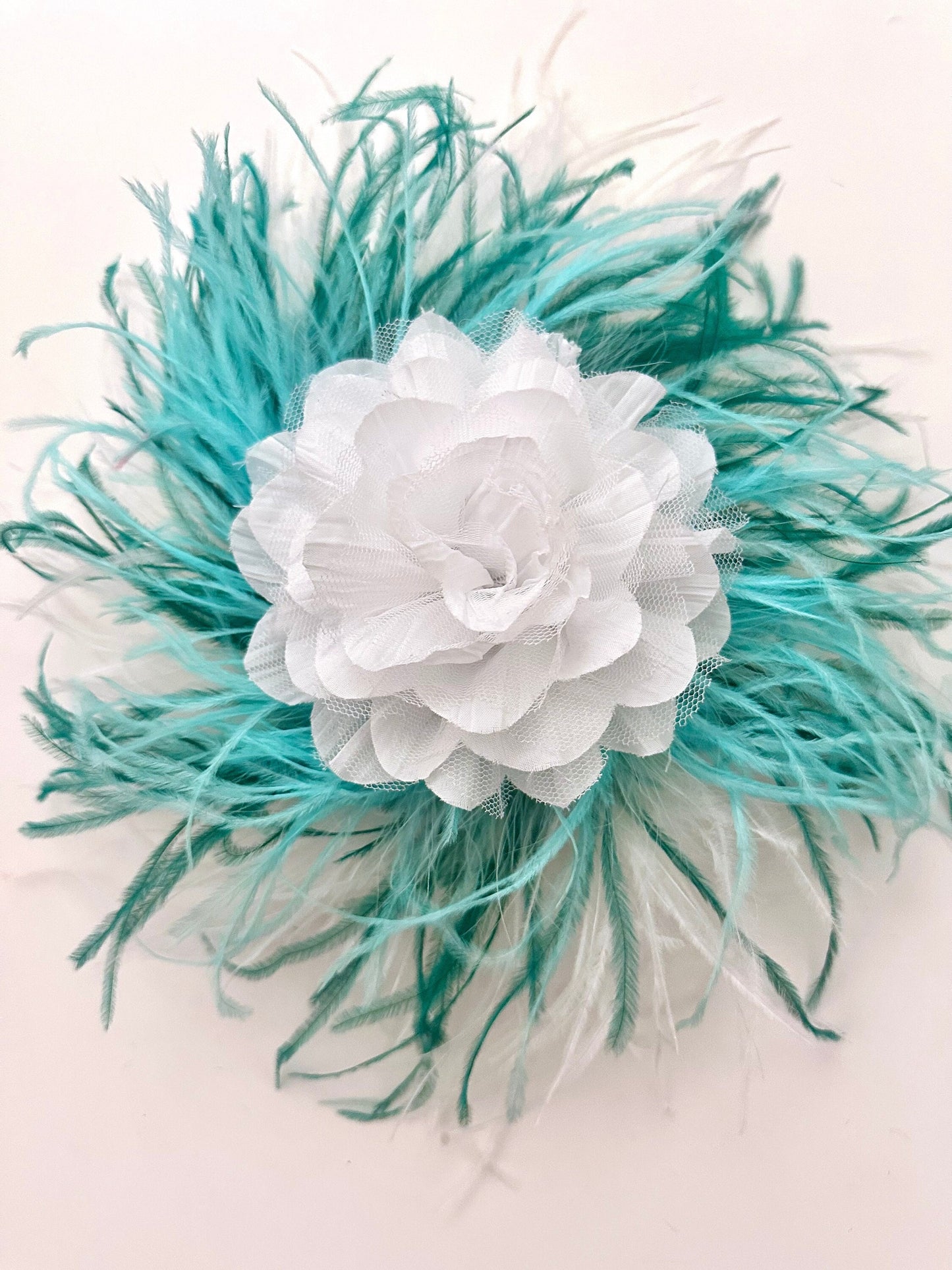 White Kentucky Derby Fascinator Headband Hat, Custom Blended Feather Fascinator Headband, White Pink Coral Lavender Yellow Derby Fascinator