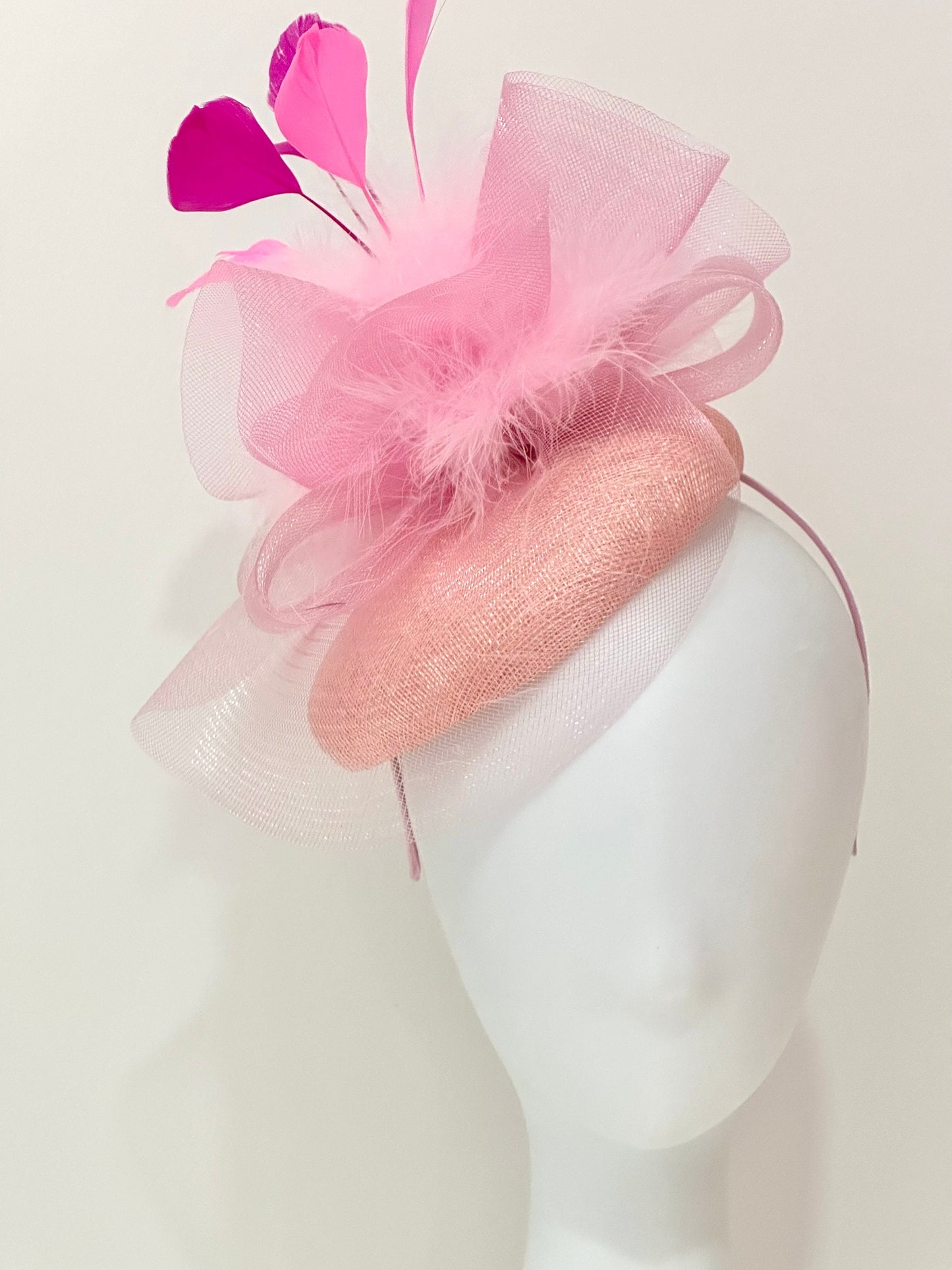 Magenta Pink Orange Fascinator Hat, Purple  Orange Fascinator, Church Wedding Hat,Kentucky Derby Hat, Custom Sorority  Fascinator Hat