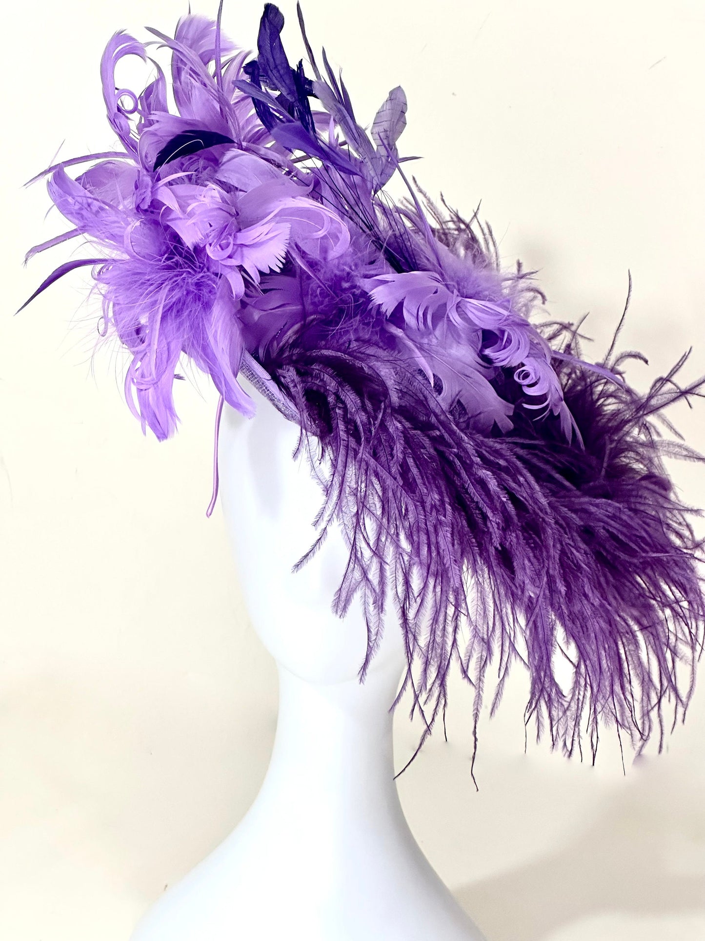 Lavender Purple Kentucky Derby Hat Fascinator, Purple Fascinator Hat, Kentucky Derby Hat, Church Hat, Easter Parade Hat, Wedding Church Hat