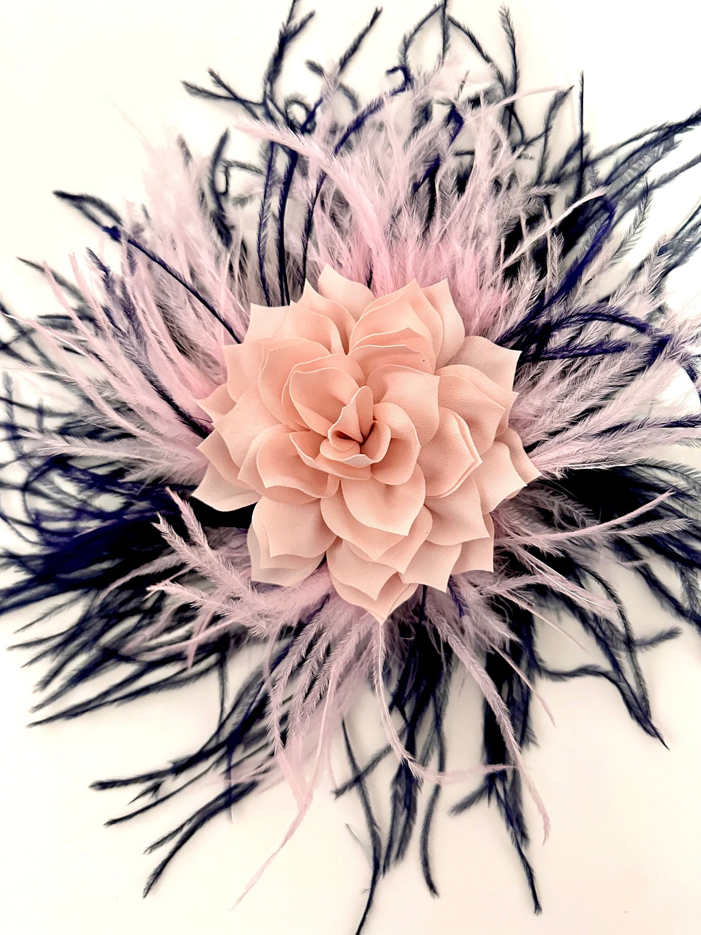 Pink Navy White Kentucky Derby Hat  Fascinator Headband, Pink Bright Pink Green Feather Derby Fascinator Headband,Custom Derby Hat Fascinate