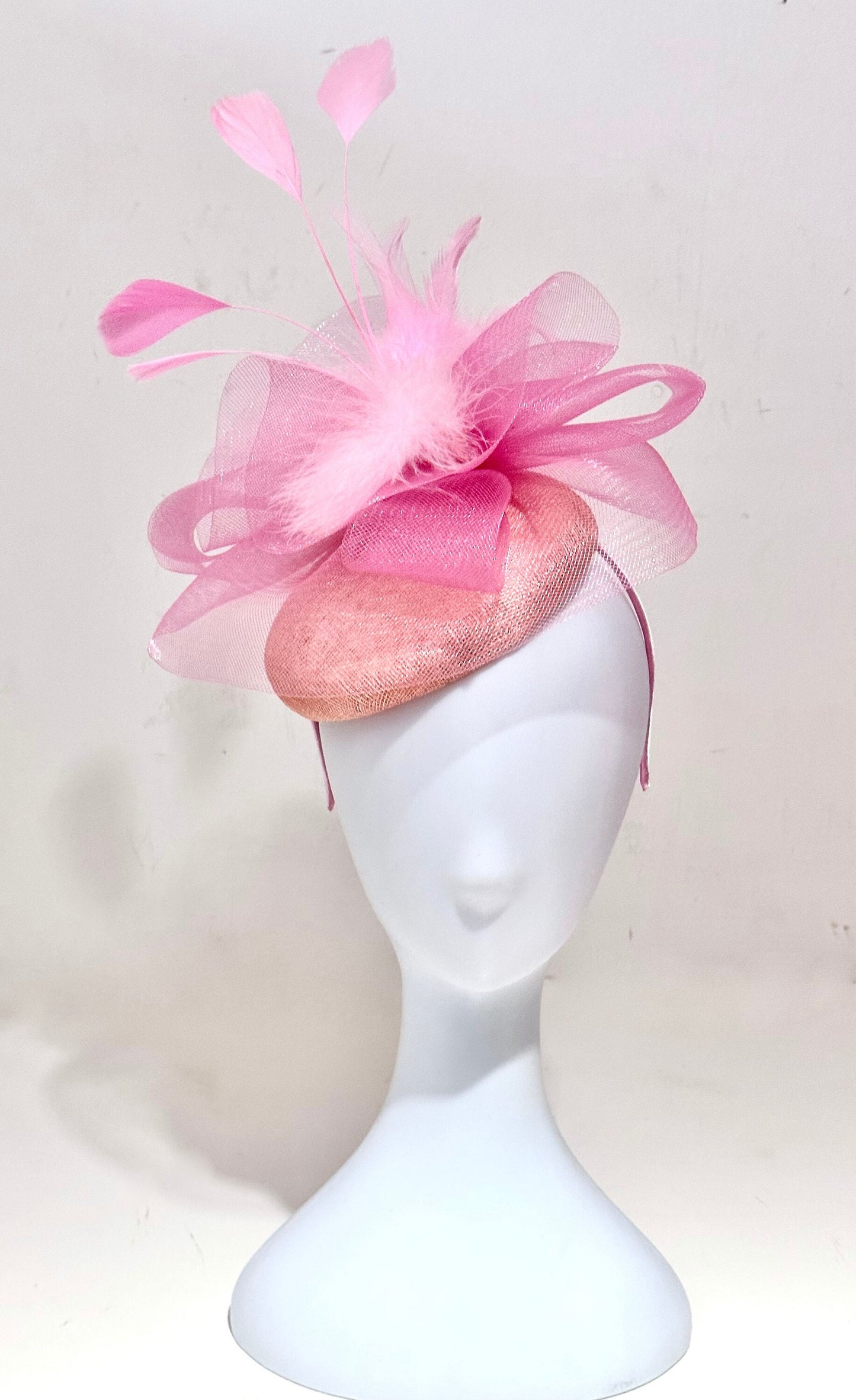 Royal Blue Fascinate Hat, Hot Pink, Pink, Black Fascinator Hat, Viva Magenta, White, Ivory, Yellow, Feather Hat, Church Wedding Hat