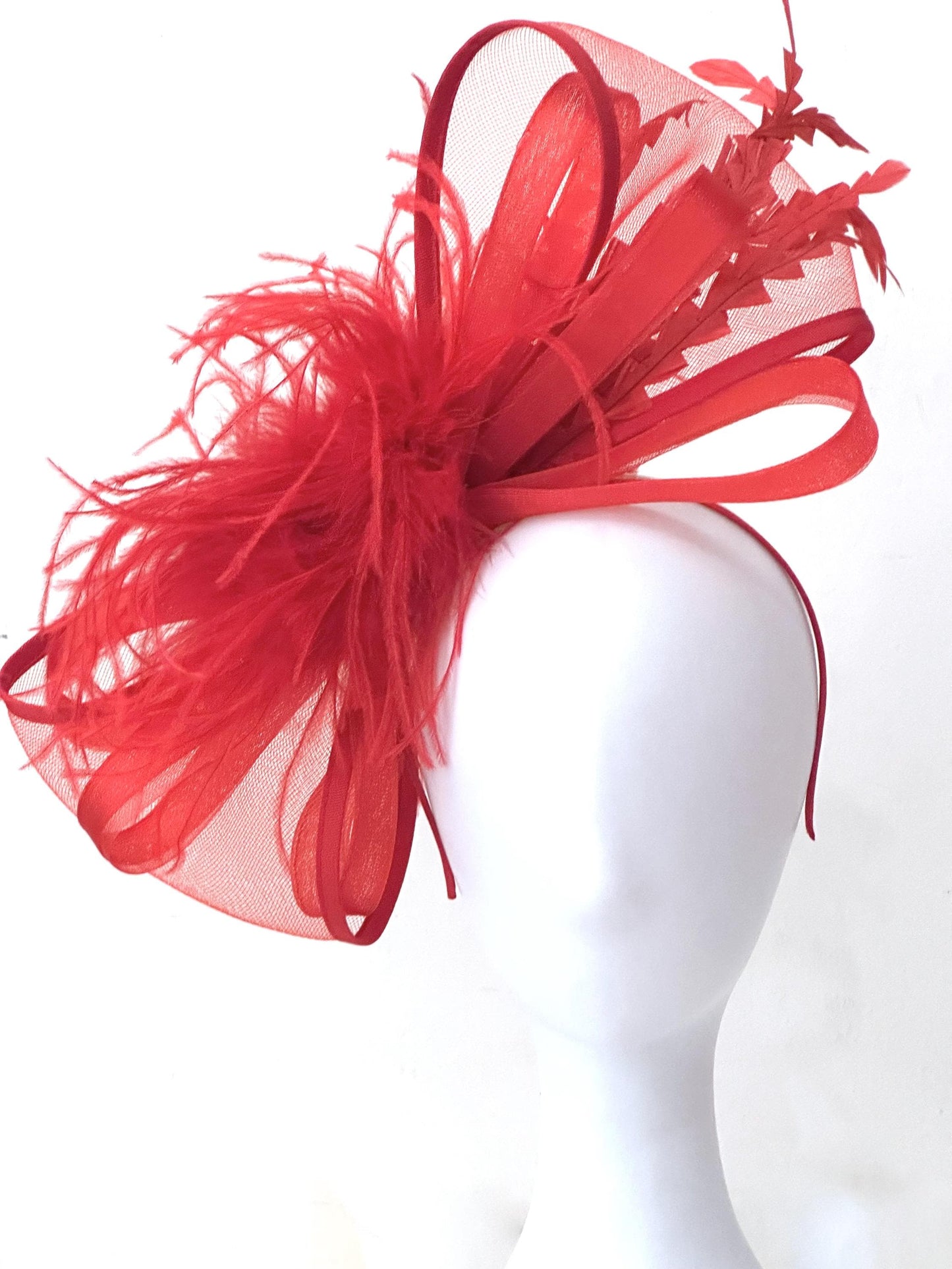 Red Wine Fascinator, Christmas Headband, Bow Fascinator Headband, Wedding Fascinate, Big Derby Fascinate Hat Green Pink Magenta White Bow