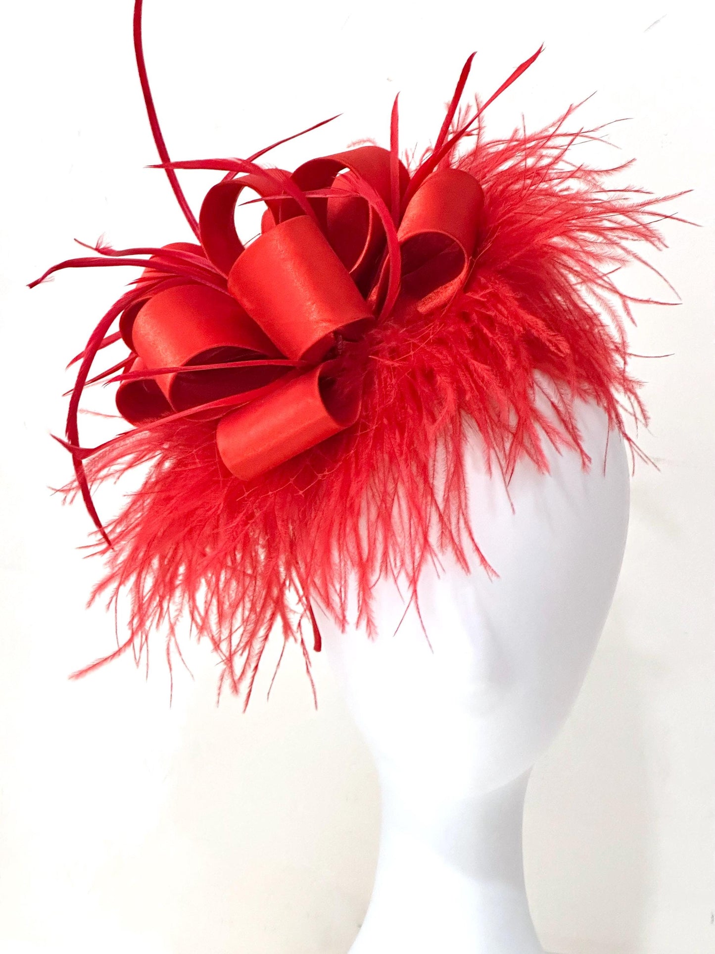 Red Fascinator Hat,  Christmas Fascinator Hat, Red Feather Fascinator Hat, Church Wedding Hat, Kentucky Derby Fascinator,Green,Navy