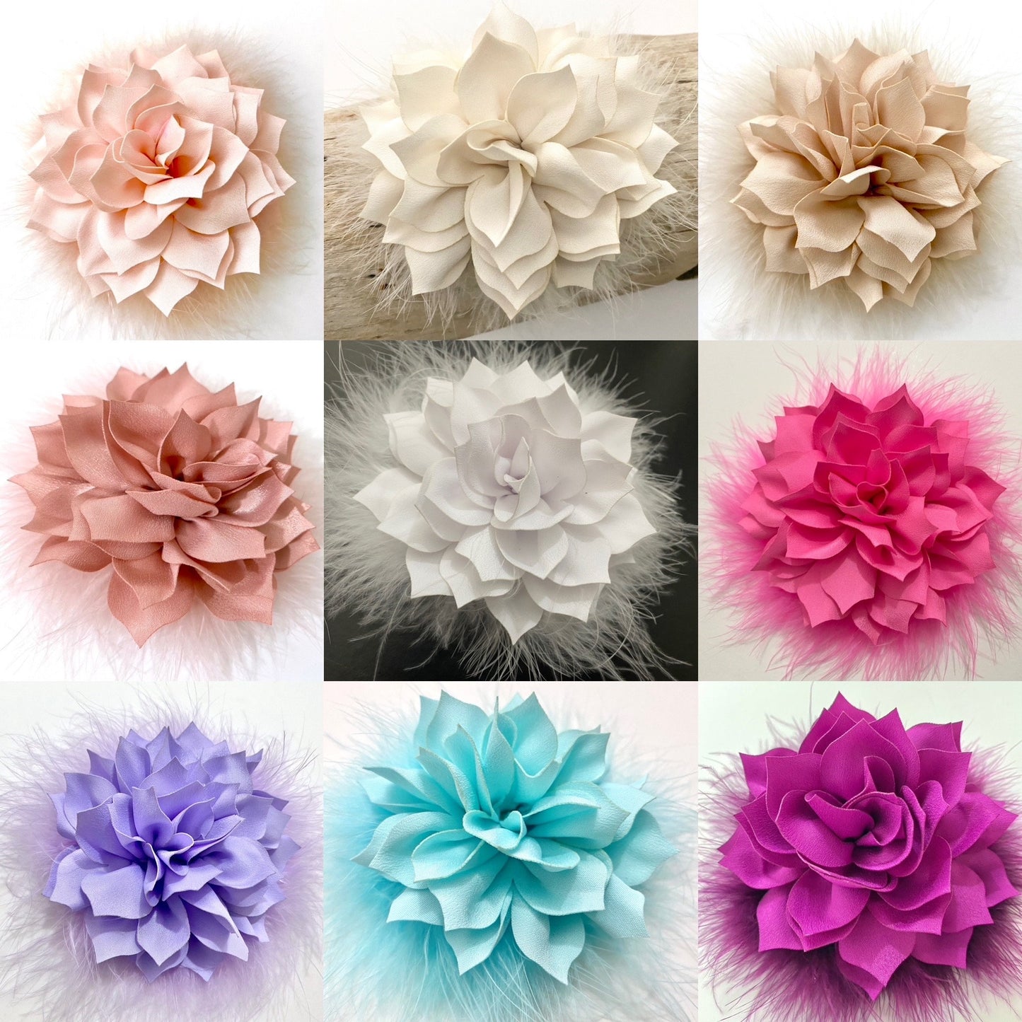 Flower Clips, Brooch Pin, Wedding Flowers Blush, Dusty Rose Pink, Lilac, Purple, Mint, Lavender, Champagne Beige Clips/ Brooch Pins