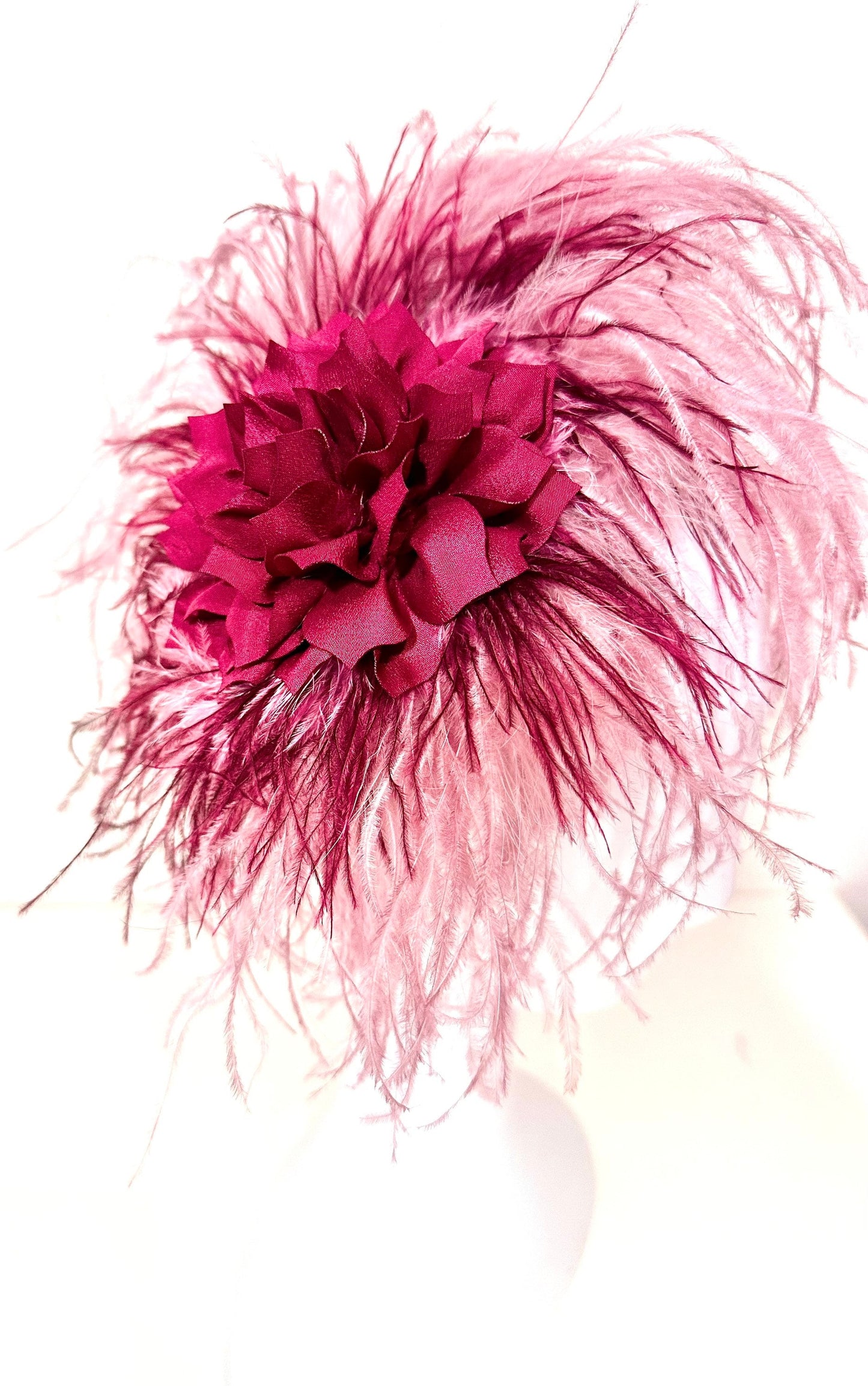 Red Wine Dusty Rose Fascinator Headband, Wedding Fascinator, Feather Headband, Custom Kentucky Derby Hat Fascinator, Custom Feather Headband