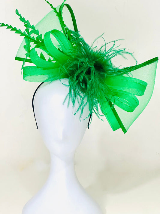 Green Bow Fascinator Headband, Red Bow Fascinator Headband, Kentucky Derby Fascinator Hat, Pink Green Fascinator Headband, Wedding Fascinate