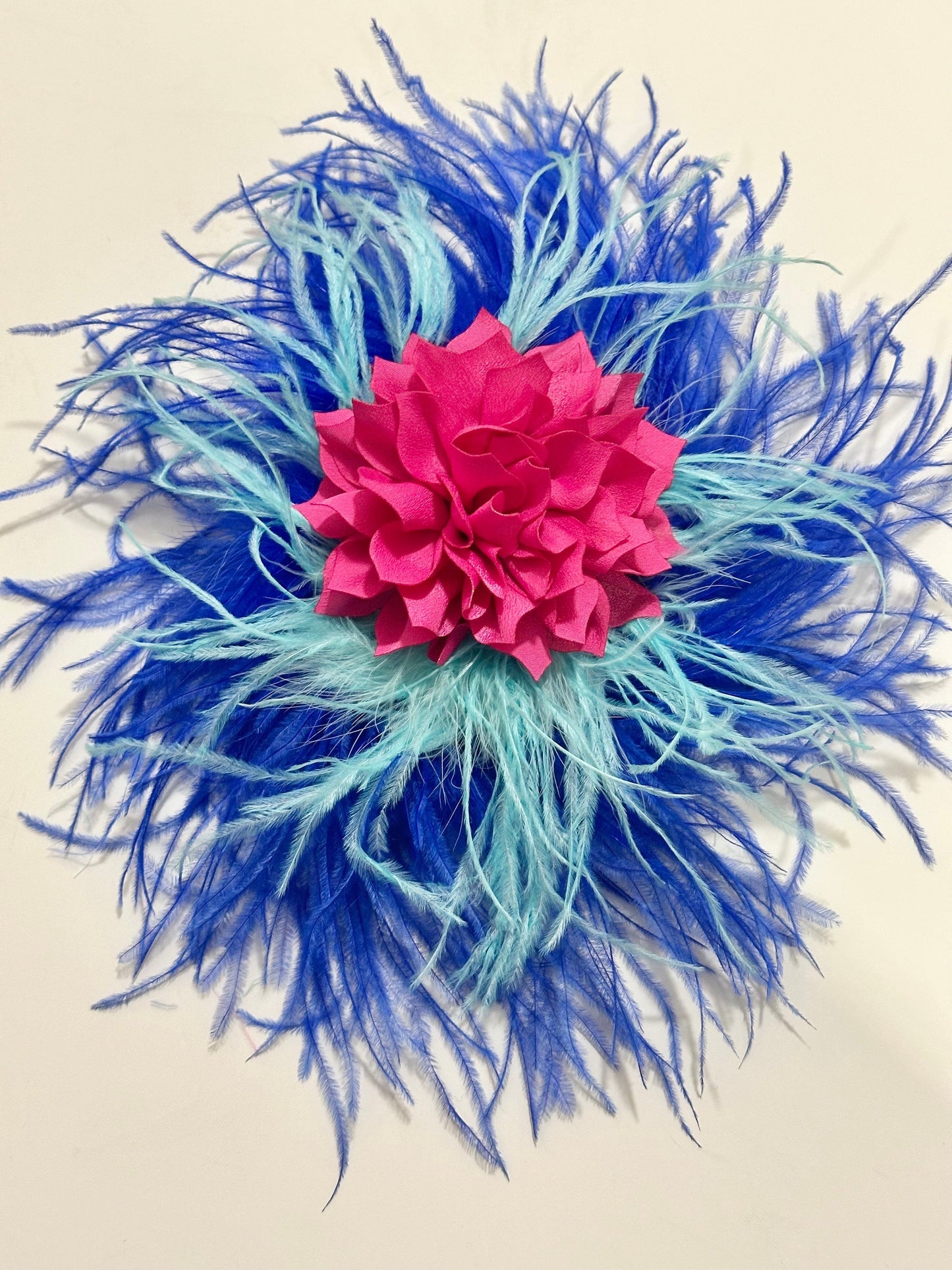 Custom Kentucky Derby Fascinator, Royal Blue Bright Pink Green Navy Blush Beige Ostrich Feather Fascinator Headband, Let me Customize yours!