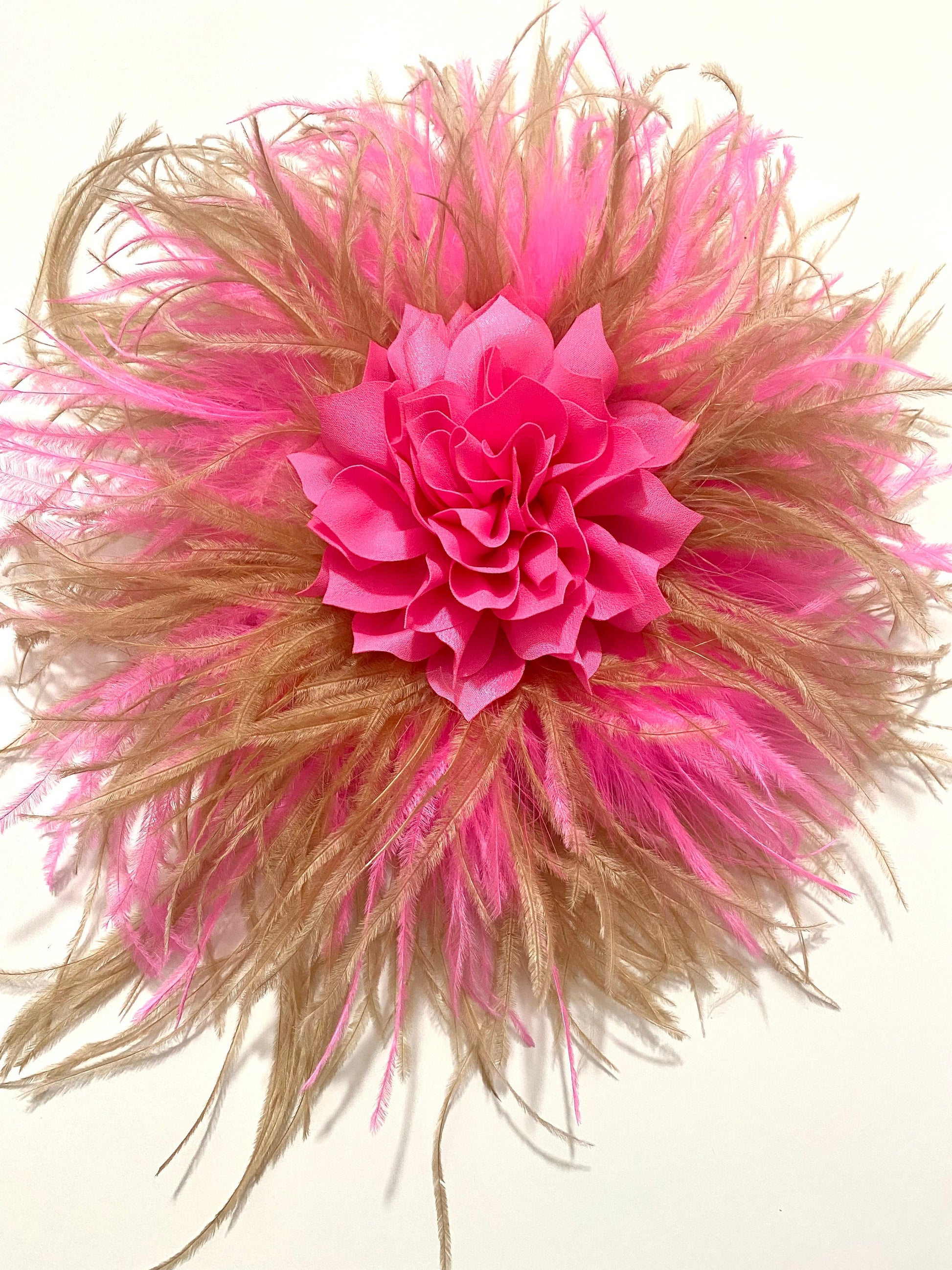 Custom Kentucky Derby Fascinator, Royal Blue Bright Pink Green Navy Blush Beige Ostrich Feather Fascinator Headband, Let me Customize yours!