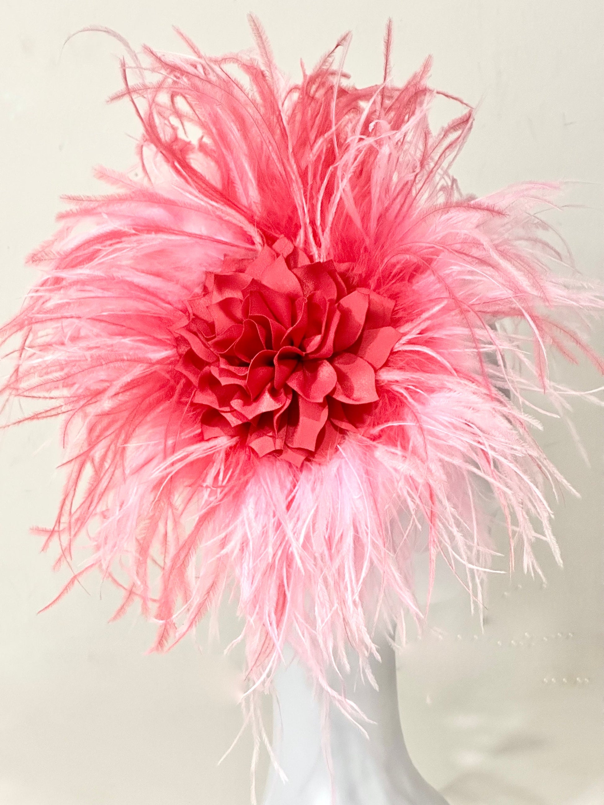 Custom Kentucky Derby Fascinator, Royal Blue Bright Pink Green Navy Blush Beige Ostrich Feather Fascinator Headband, Let me Customize yours!