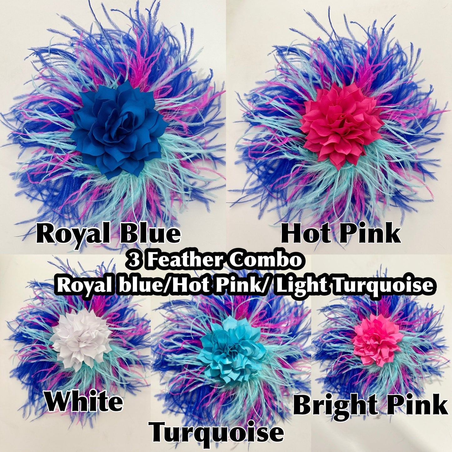 Custom Kentucky Derby Fascinator, Royal Blue Bright Pink Green Navy Blush Beige Ostrich Feather Fascinator Headband, Let me Customize yours!