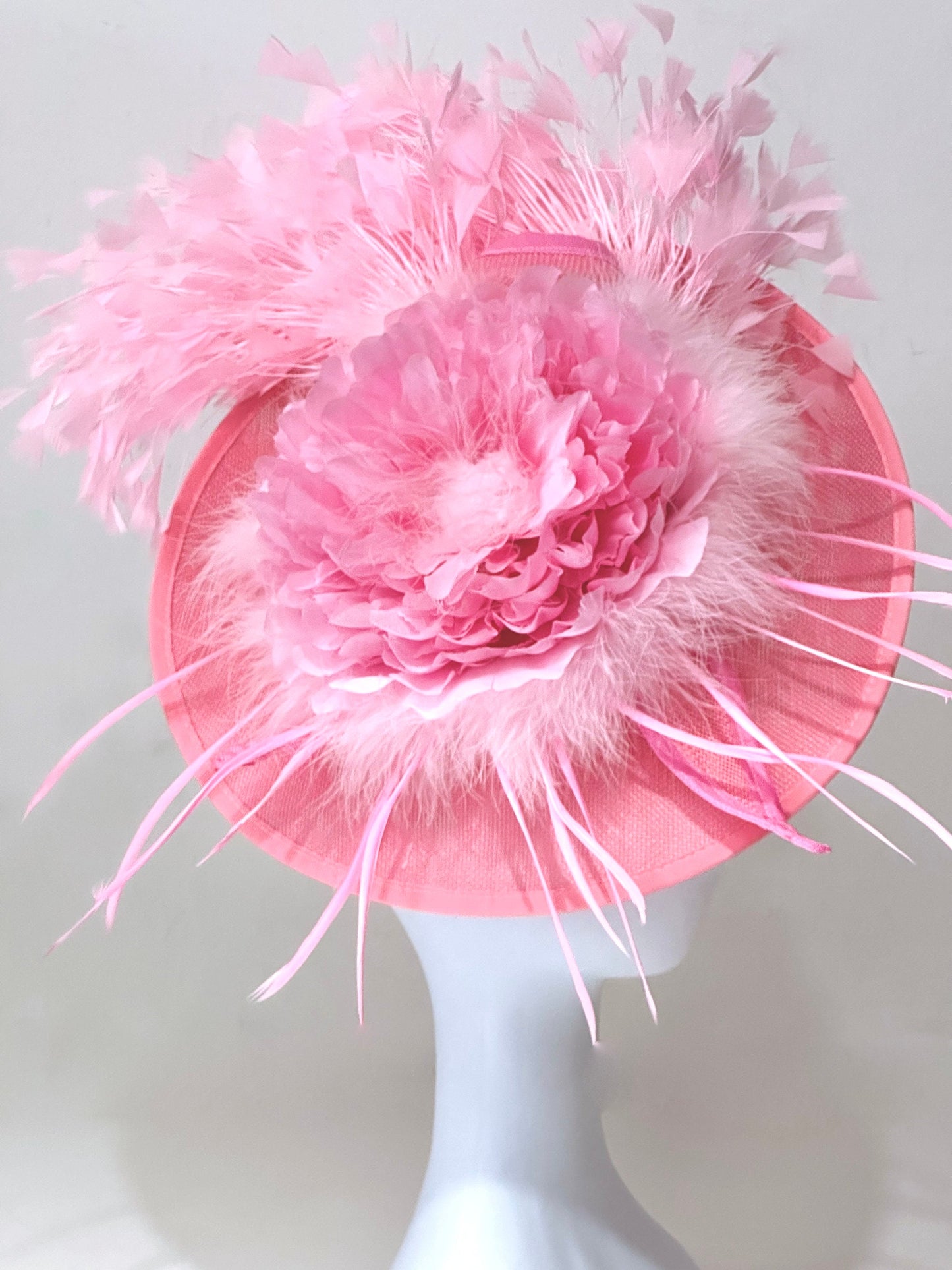 Hot Pink Pink Kentucky Derby Hat Fascinator,Wedding Fascinate Derby Hat, Pink Church Wedding Fascinator, Garden Tea Party Hat