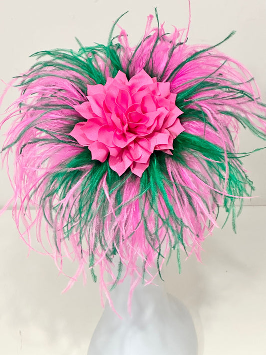 Bright Pink Green Kentucky Derby Fascinate Hat, Custom Kentucky Derby Fascinator Headband, Navy Pink Orange Green Let me Customize yours!!