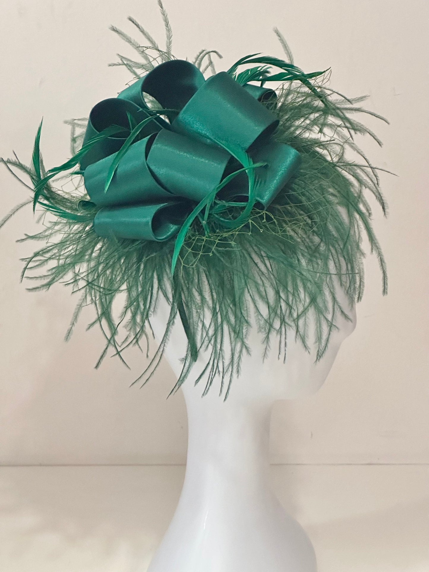 Pink Kentucky Derby Hat Fascinator Headband, Hot Pink, Red, Green Kentucky Derby Hat, Wedding Fascinator, Christmas Fascinator Hat