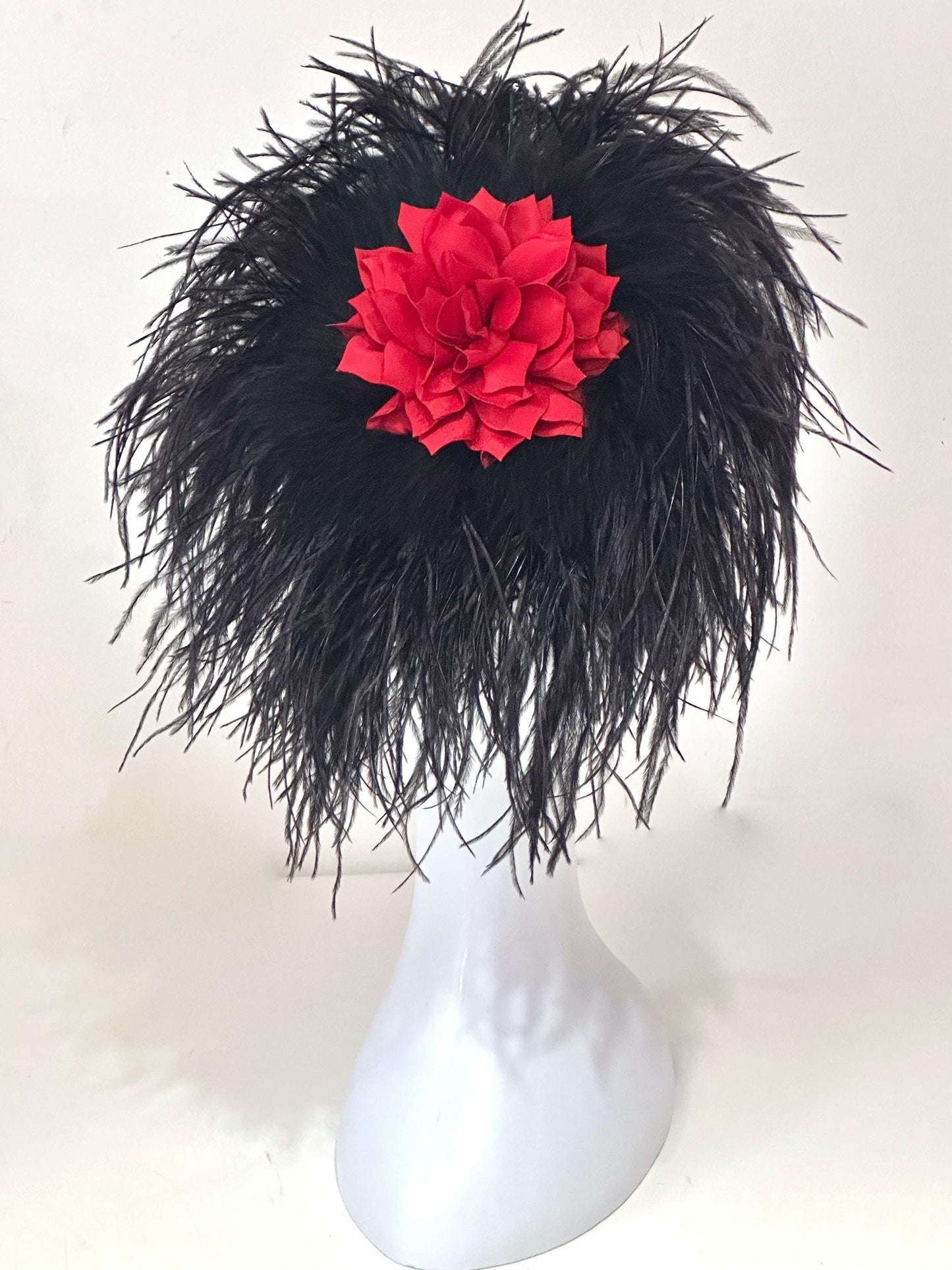 Red Black Fascinator Hat Headband, Black Red Feather Headband,Red and Black Fascinator Headband, Derby Fascinator Hat,Custom Headband