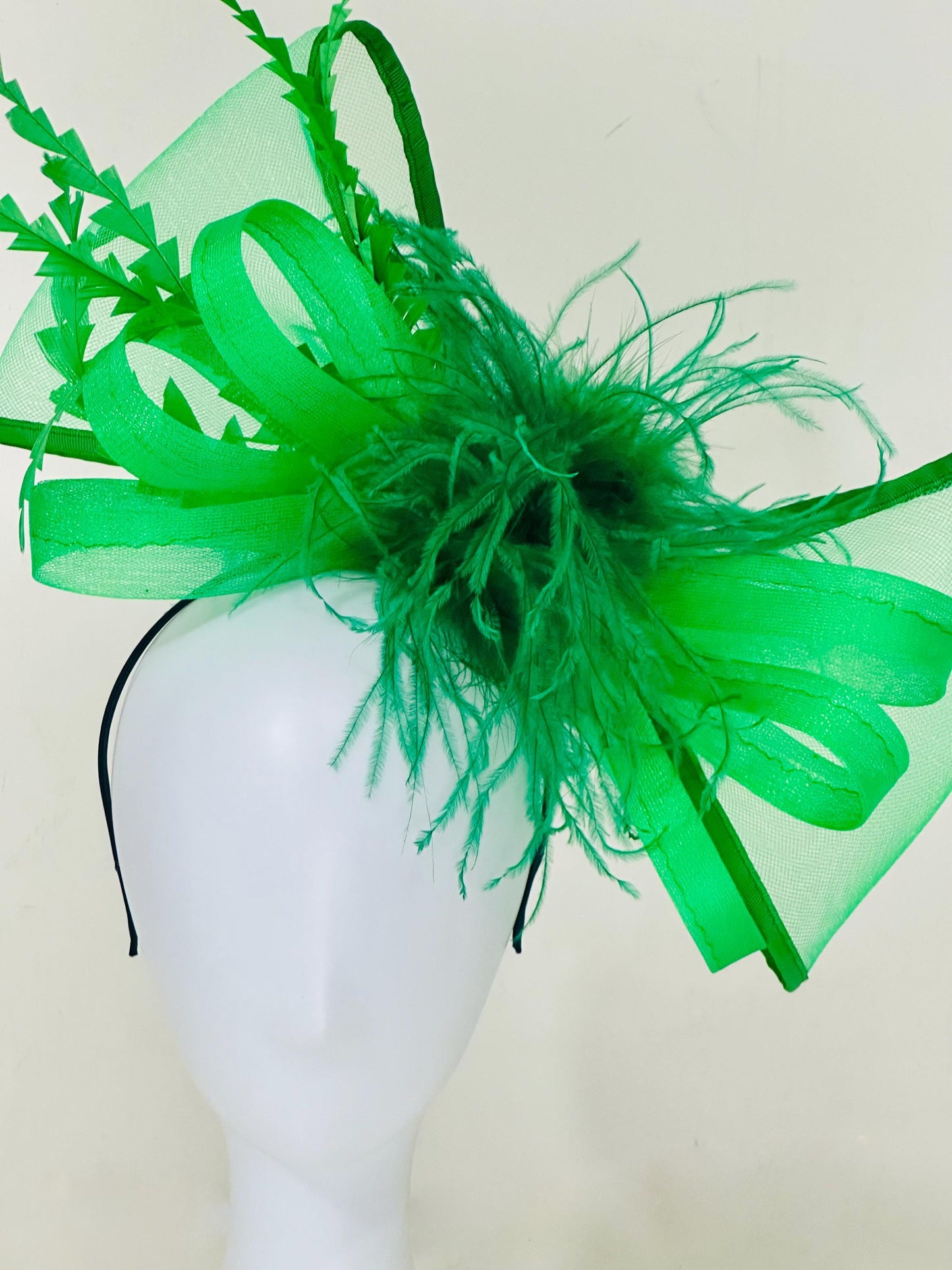 Green Bow Fascinator Headband, Red Bow Fascinator Headband, Kentucky Derby Fascinator Hat, Pink Green Fascinator Headband, Wedding Fascinate