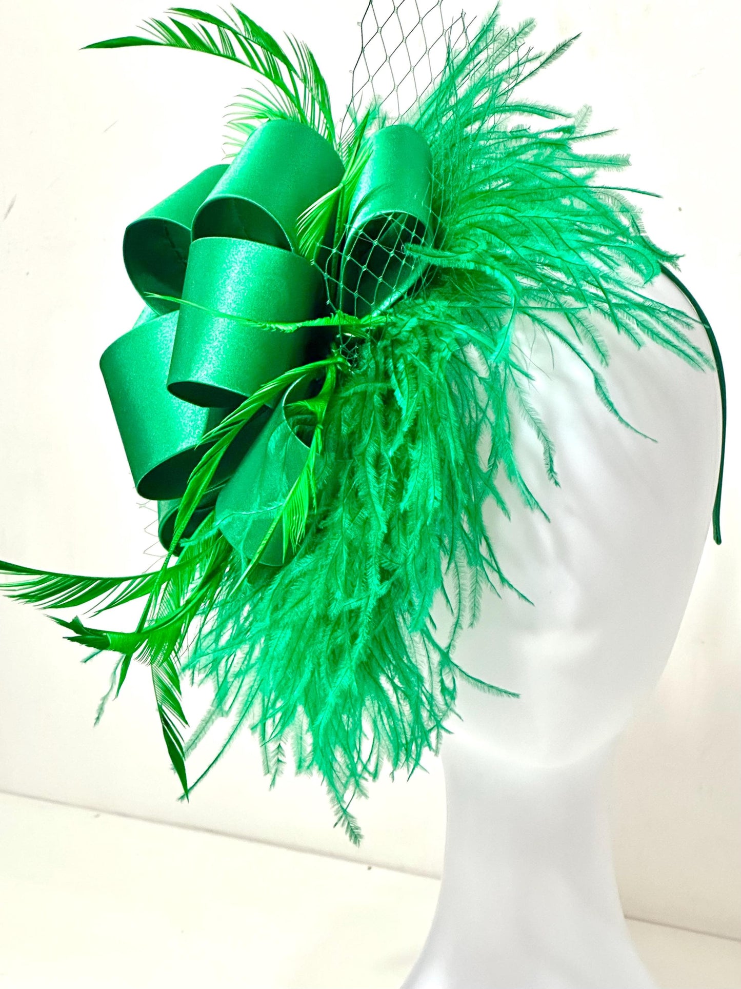 Pink Kentucky Derby Hat Fascinator Headband, Hot Pink, Red, Green Kentucky Derby Hat, Wedding Fascinator, Christmas Fascinator Hat