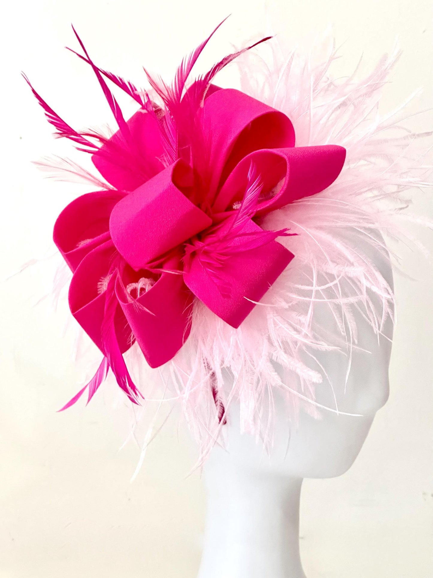 Pink Kentucky Derby Hat Fascinator Headband, Hot Pink, Red, Green Kentucky Derby Hat, Wedding Fascinator, Christmas Fascinator Hat