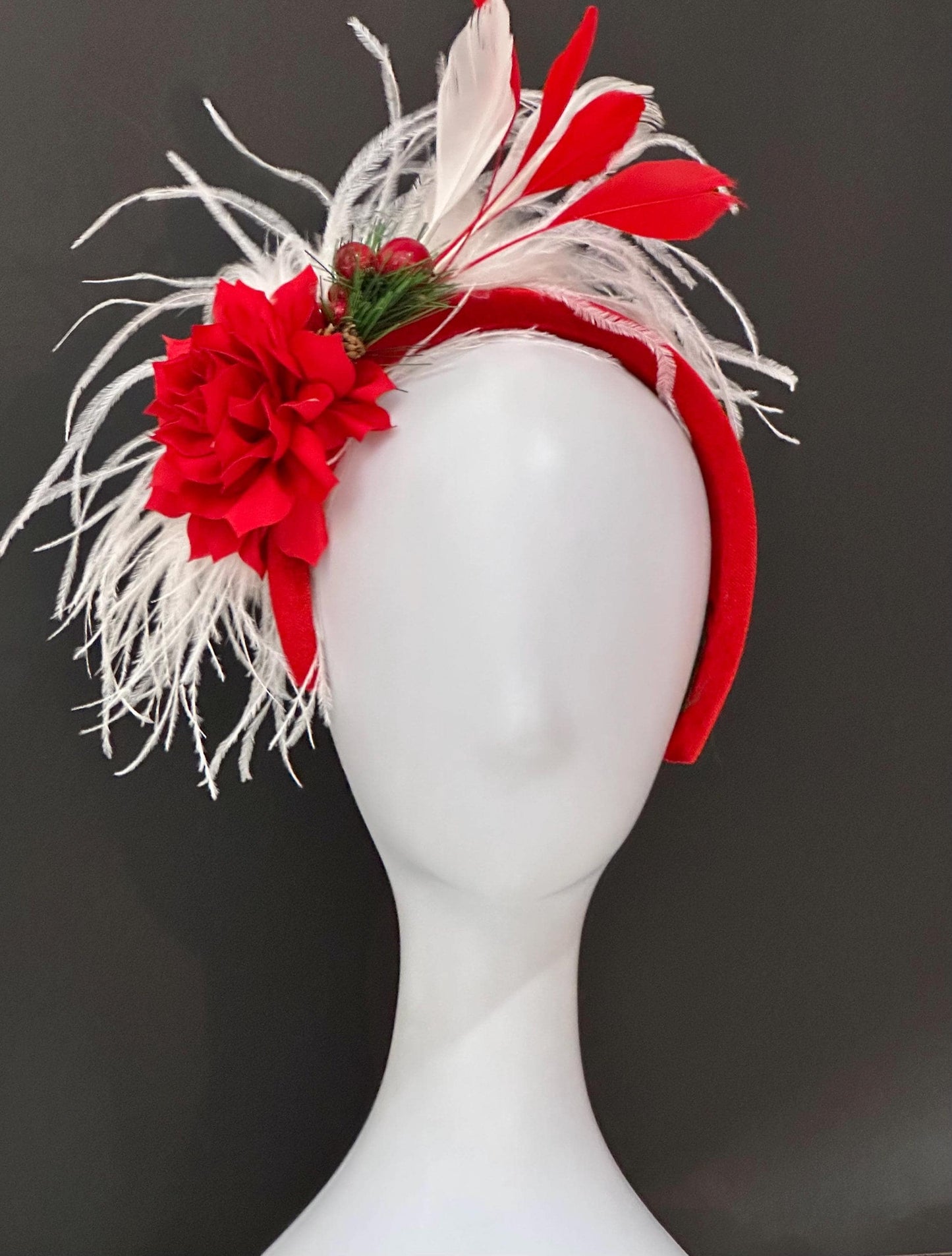 Red White Christmas Headband