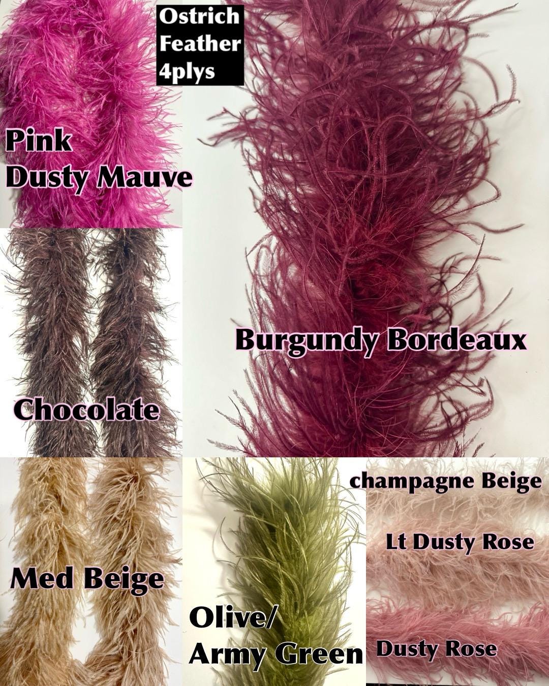 Ostrich Feather Wristlets Feather cuffs, Ostrich Feather Wrist Cuffs, 2 ply-15 ply Feather,All colors, Dusty Rose,Red,Black,Green Pink Beige